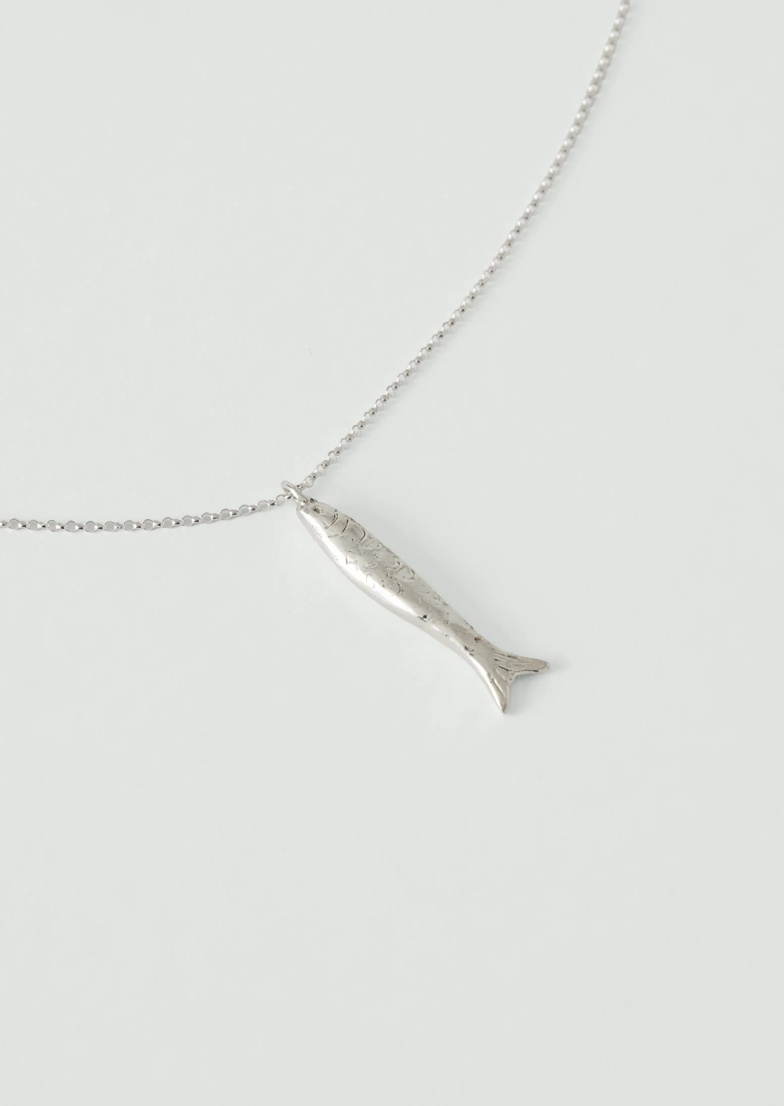 Alba Silver Fish Pendant Necklace | Silver