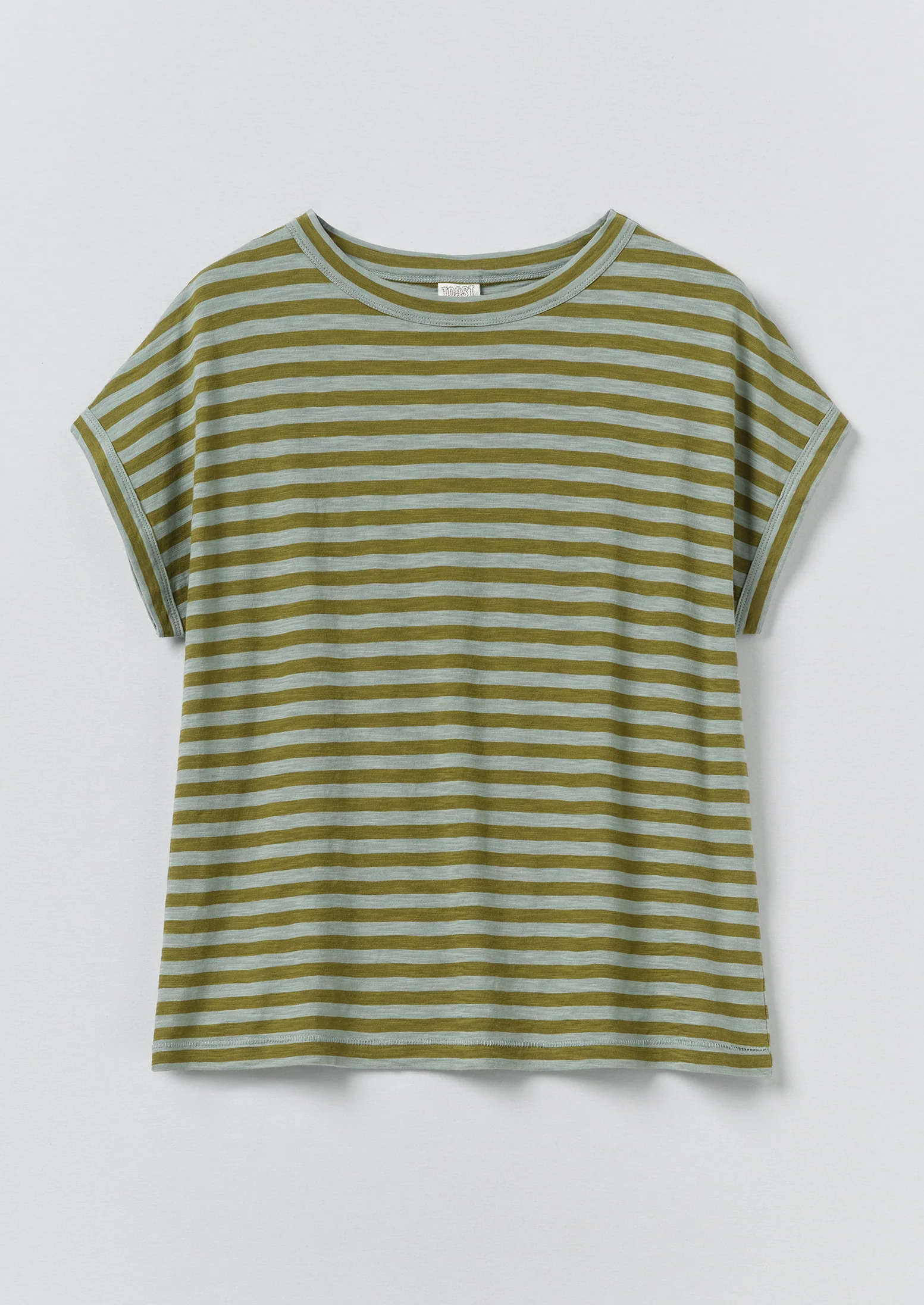 Alda Stripe Cotton Easy Tee | Juniper Berry