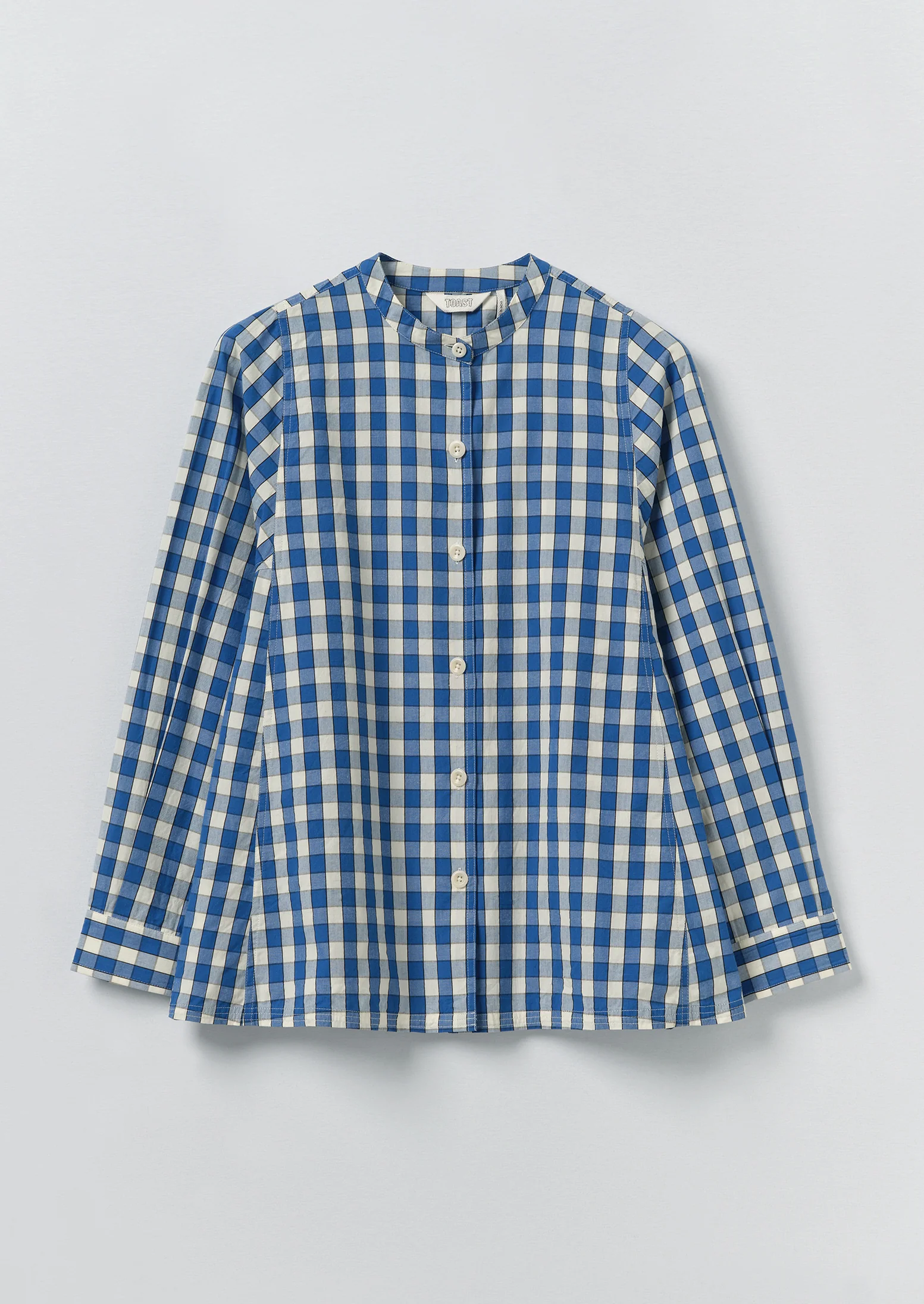 Alfresco Gingham Cotton Shirt | Pacific Blue