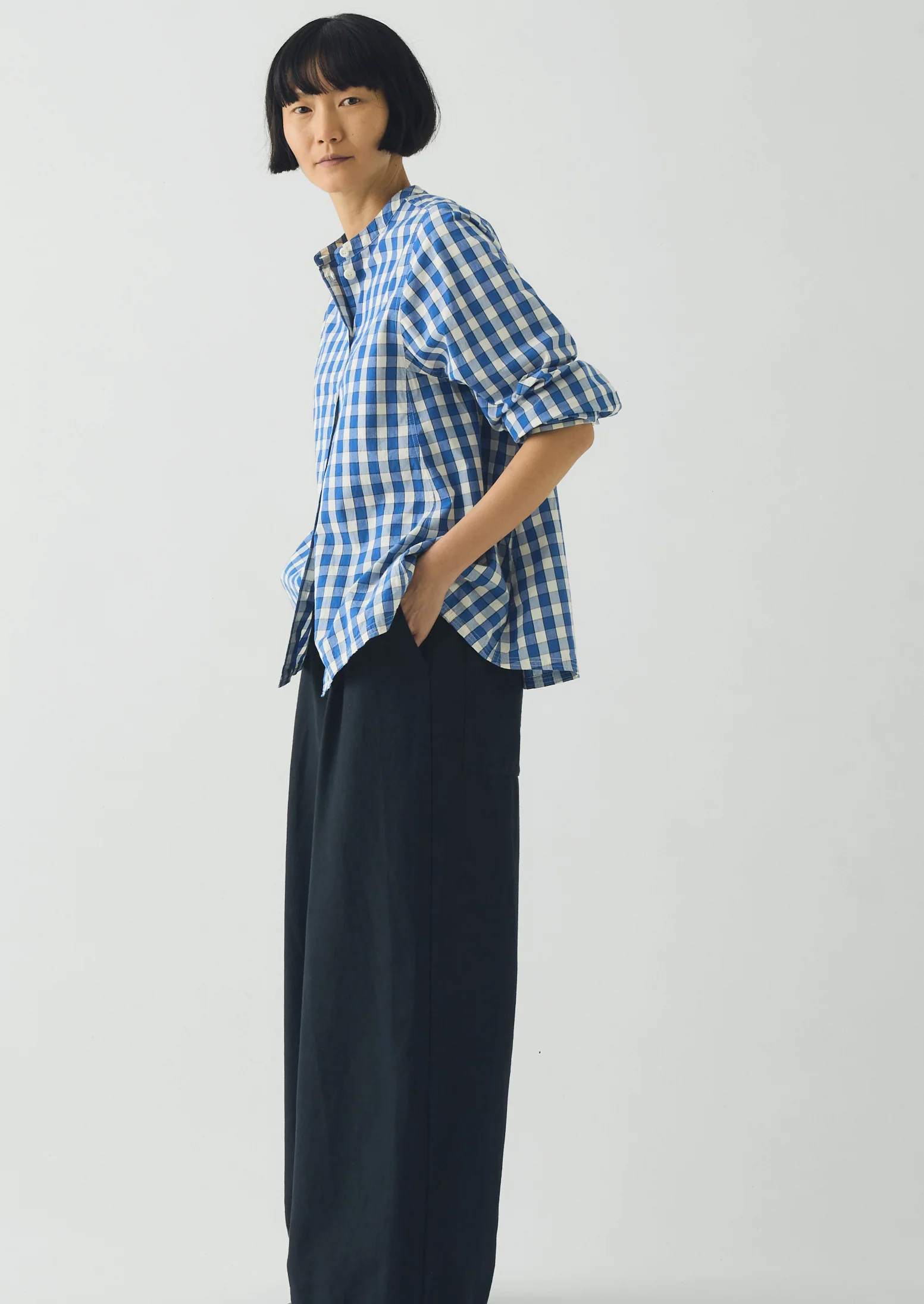 Alfresco Gingham Cotton Shirt | Pacific Blue - Image 2