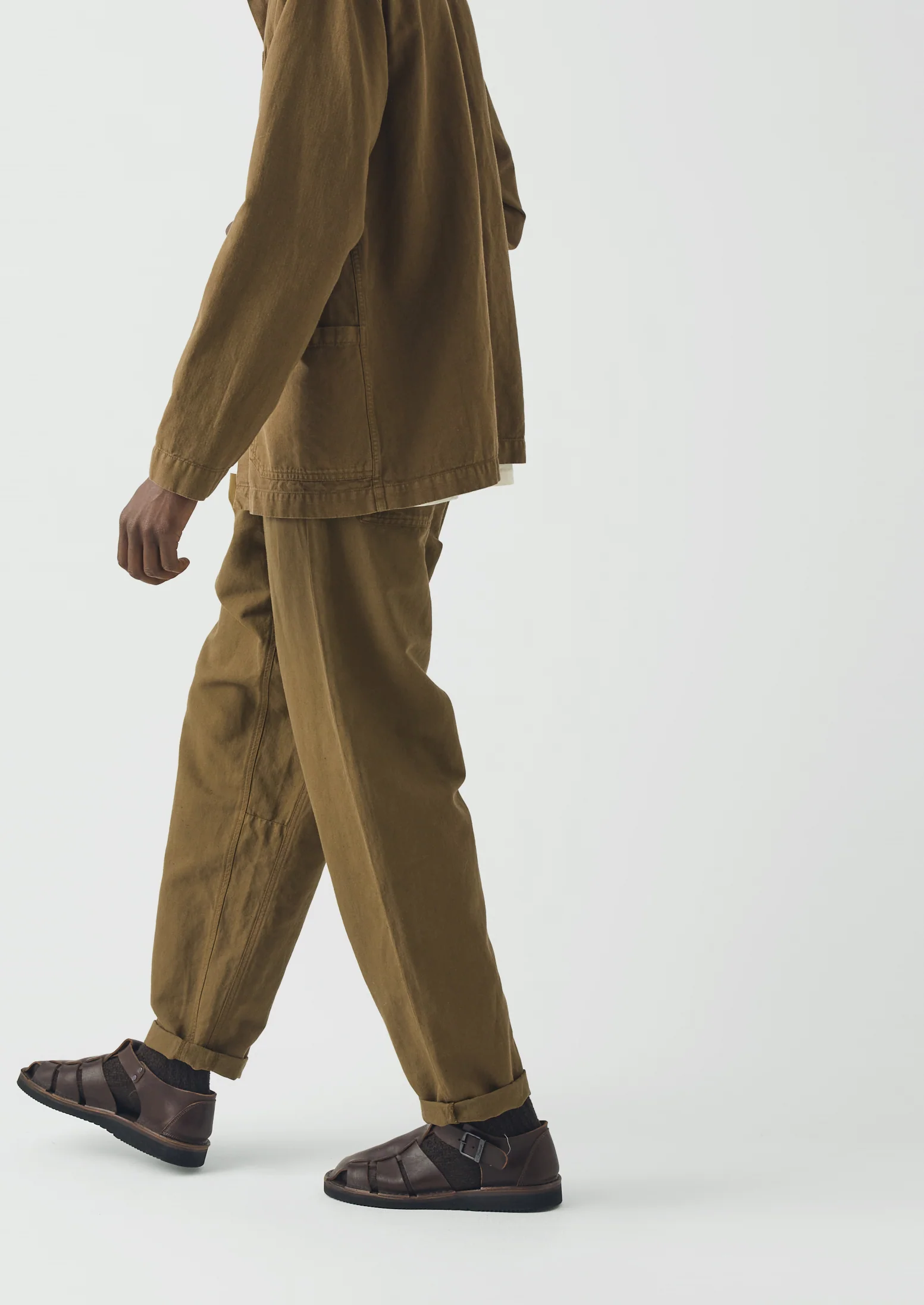 Arlo Garment Dyed Herringbone Jacket | Woodland Green - Image 6