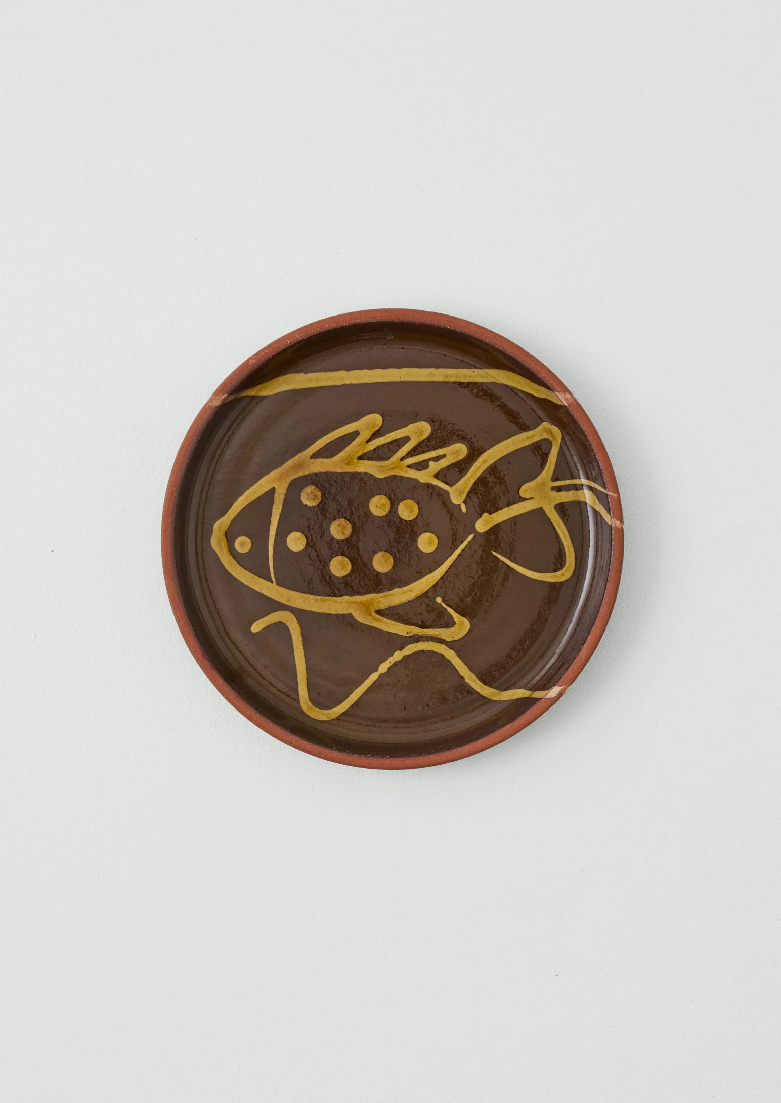 Ben Hall Slip Trailed Fish Plate | Terracotta/Ochre