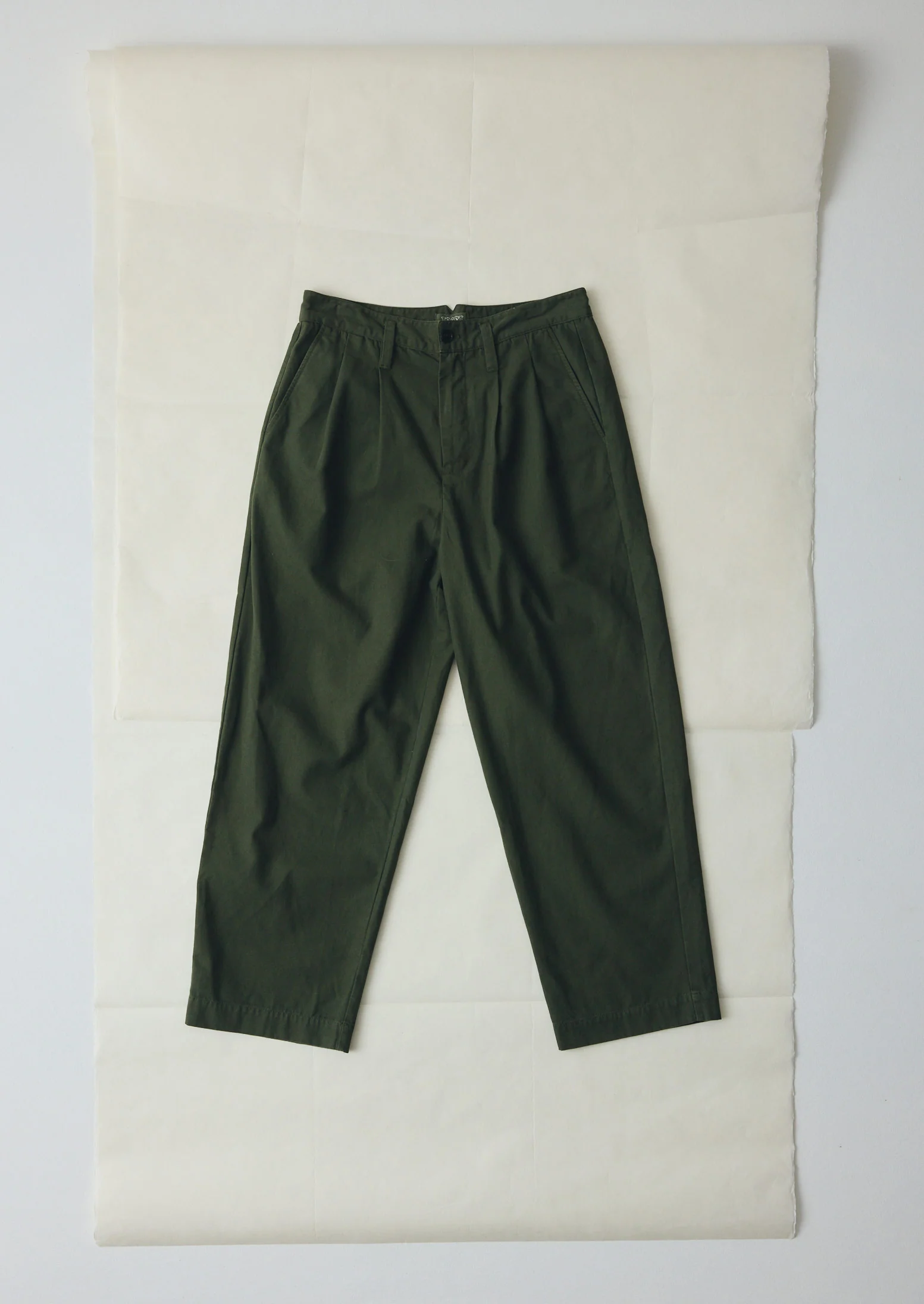 Bill Cotton Canvas Wide Leg Trousers | Kale