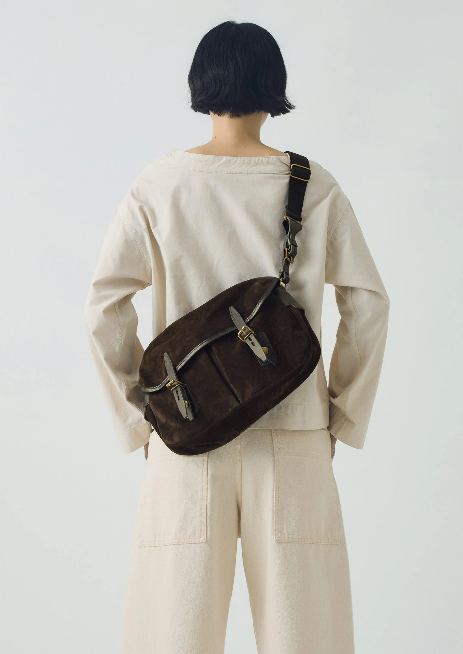 Bleu De Chauffe Musette Suede Bag | Marron Brown - Image 2