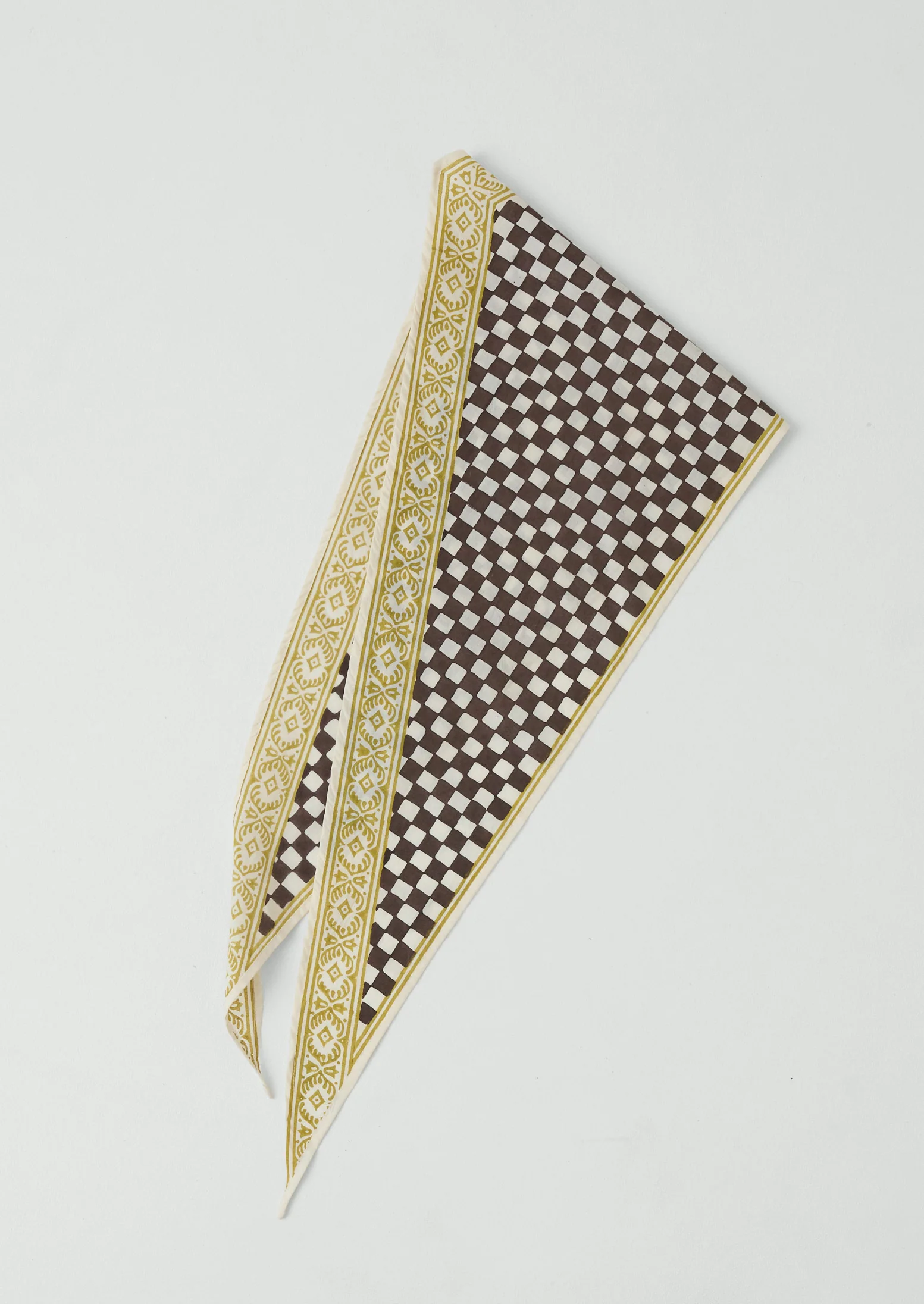 Block Print Cook Check Bandana | Dark Chocolate - Image 2