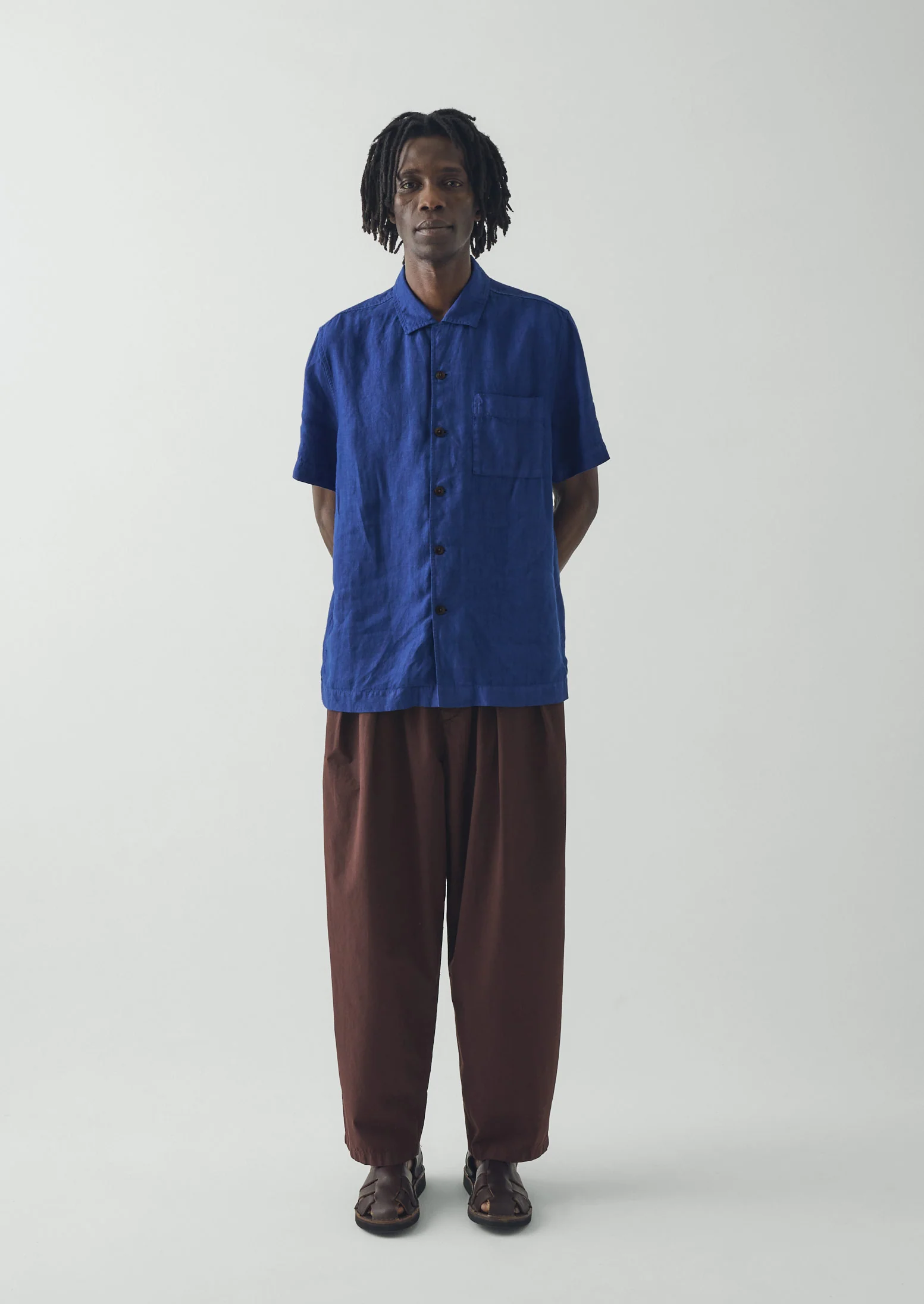 Casper Cotton Poplin Trousers | Fig - Image 3