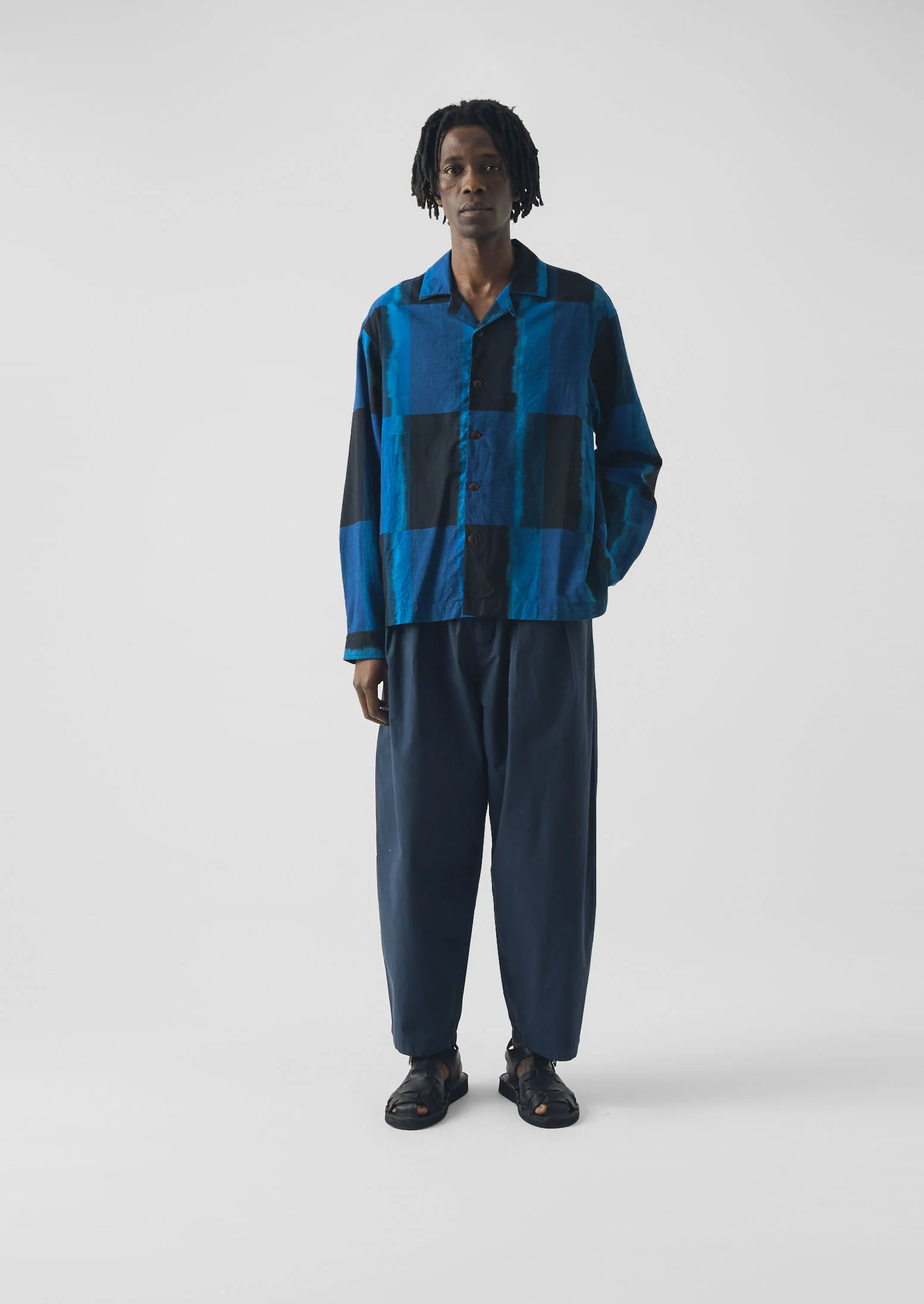 Casper Cotton Poplin Trousers | Navy - Image 3