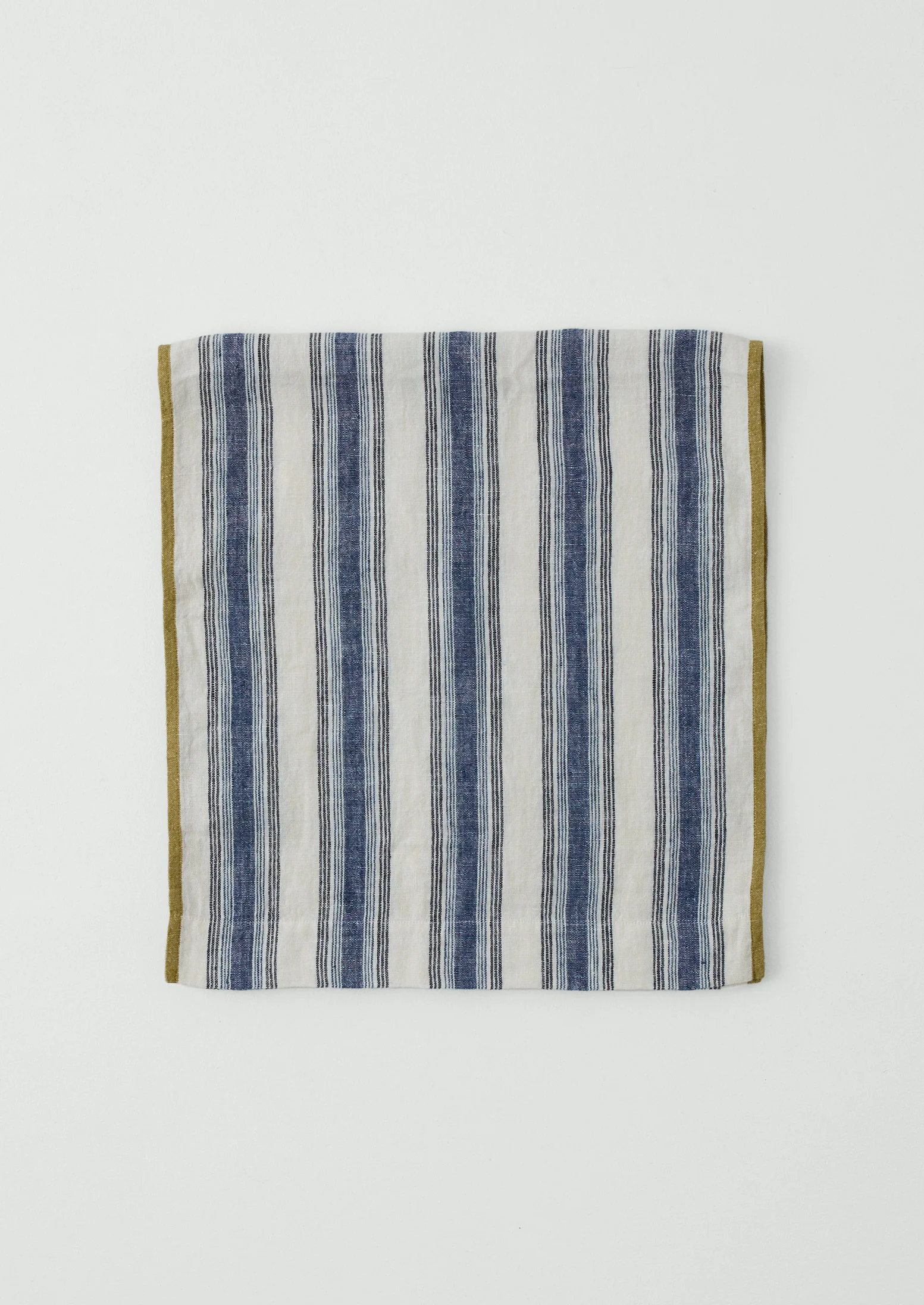 Chef Stripe Linen Table Runner | Ecru/Multi Blue