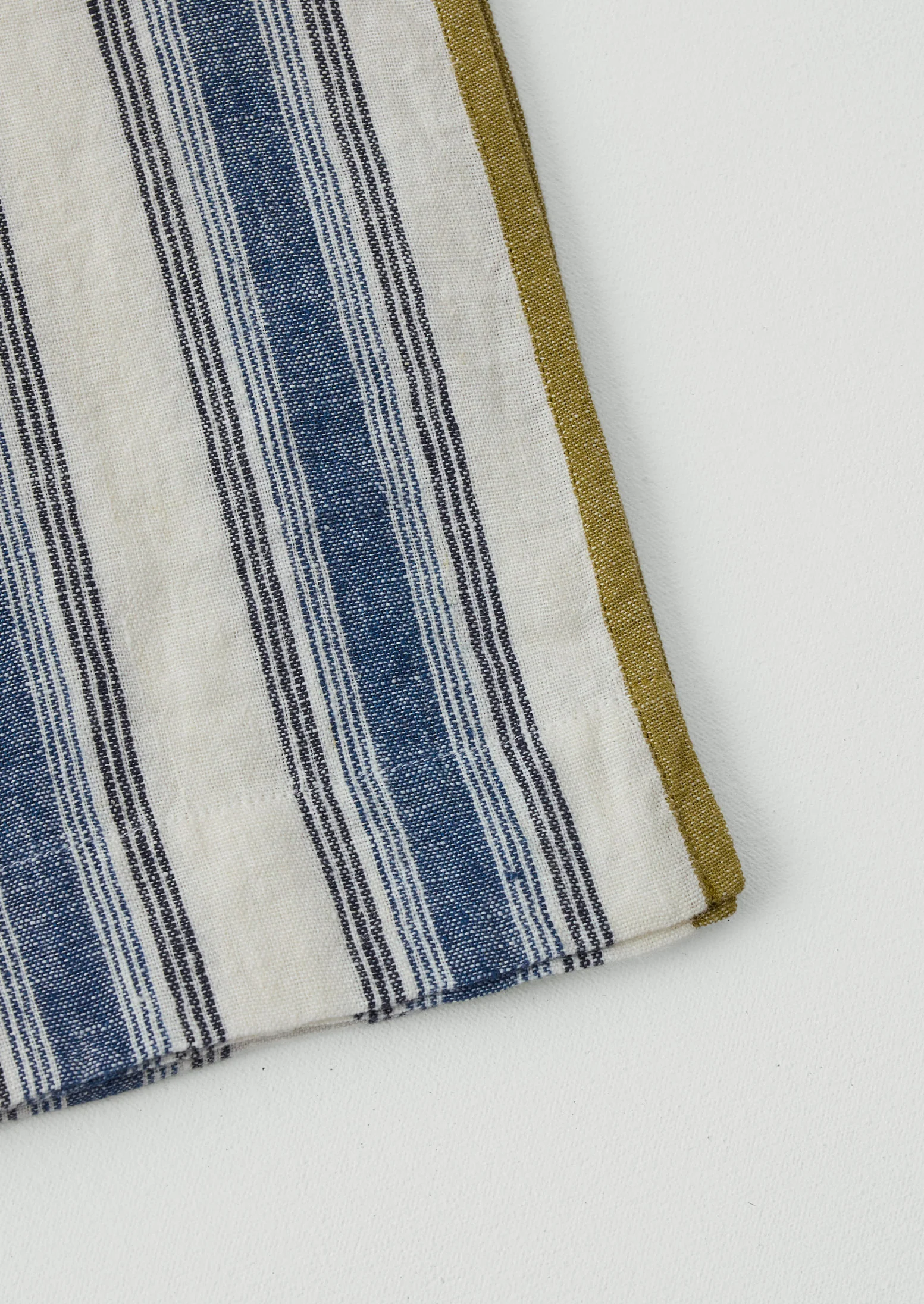 Chef Stripe Linen Tablecloth | Ecru/Multi Blue - Image 3
