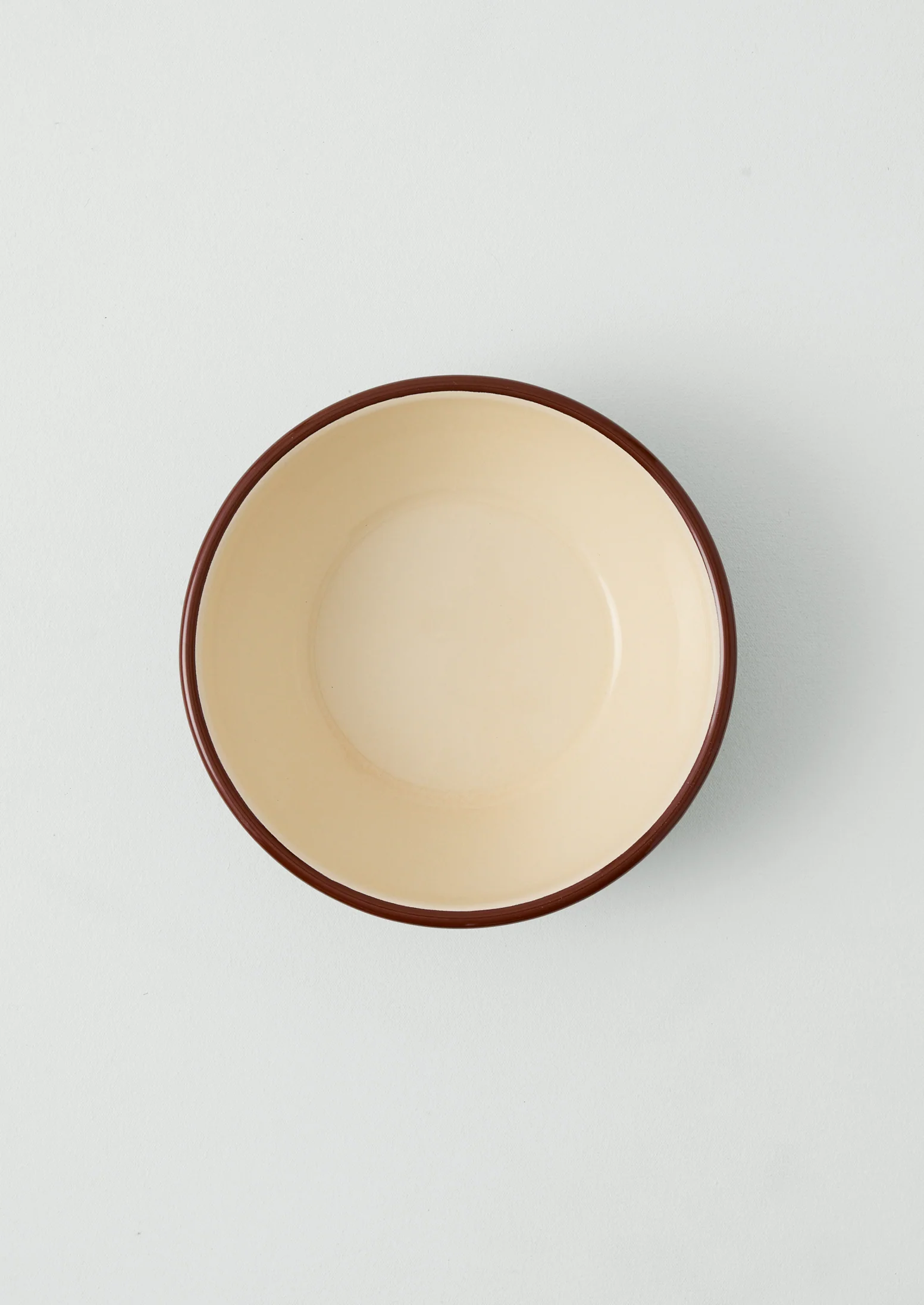 Contrast Rim Enamel Salad Bowl | Mint/Chestnut - Image 2
