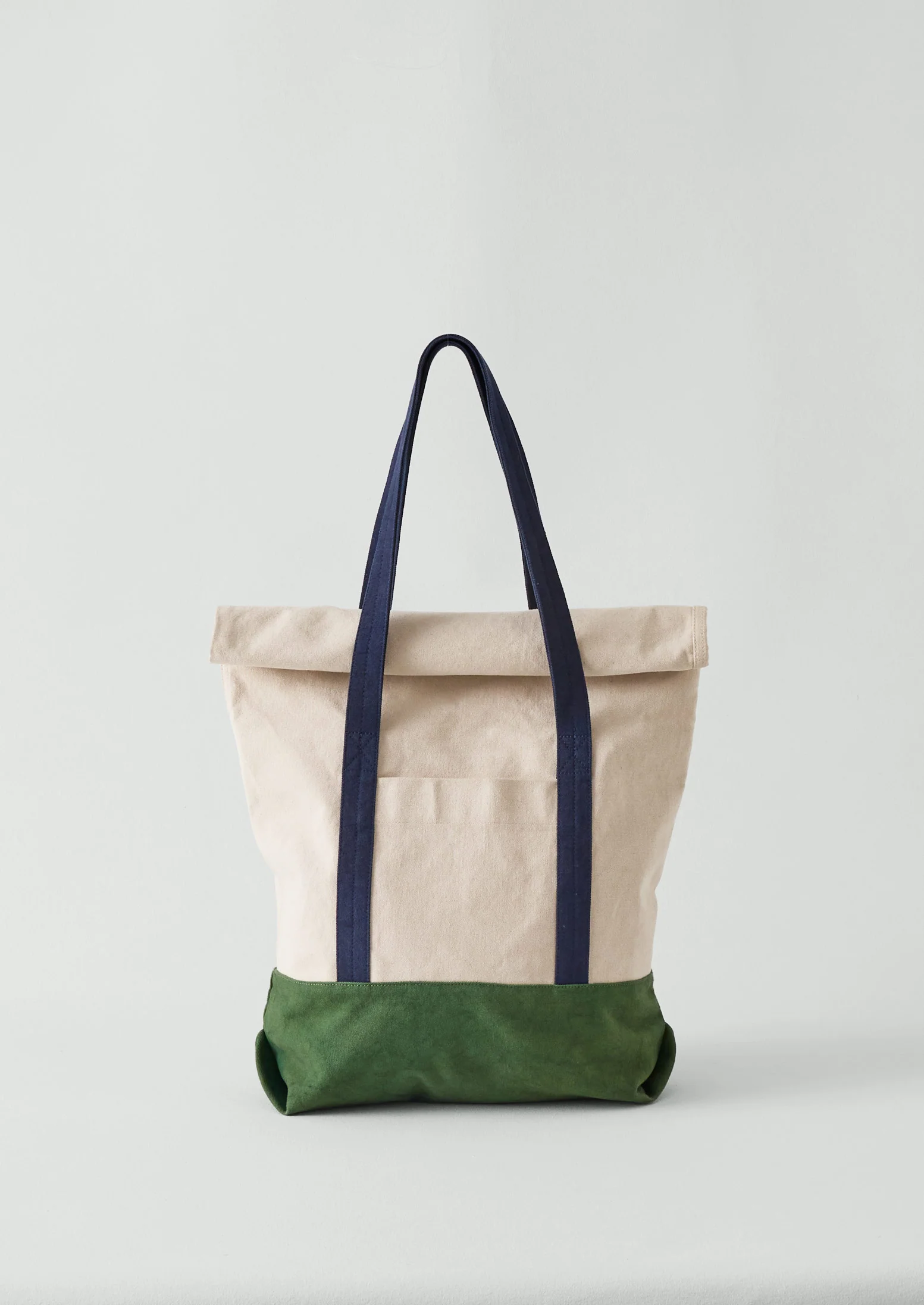Cotton Canvas Roll Top Bag | Sea Green