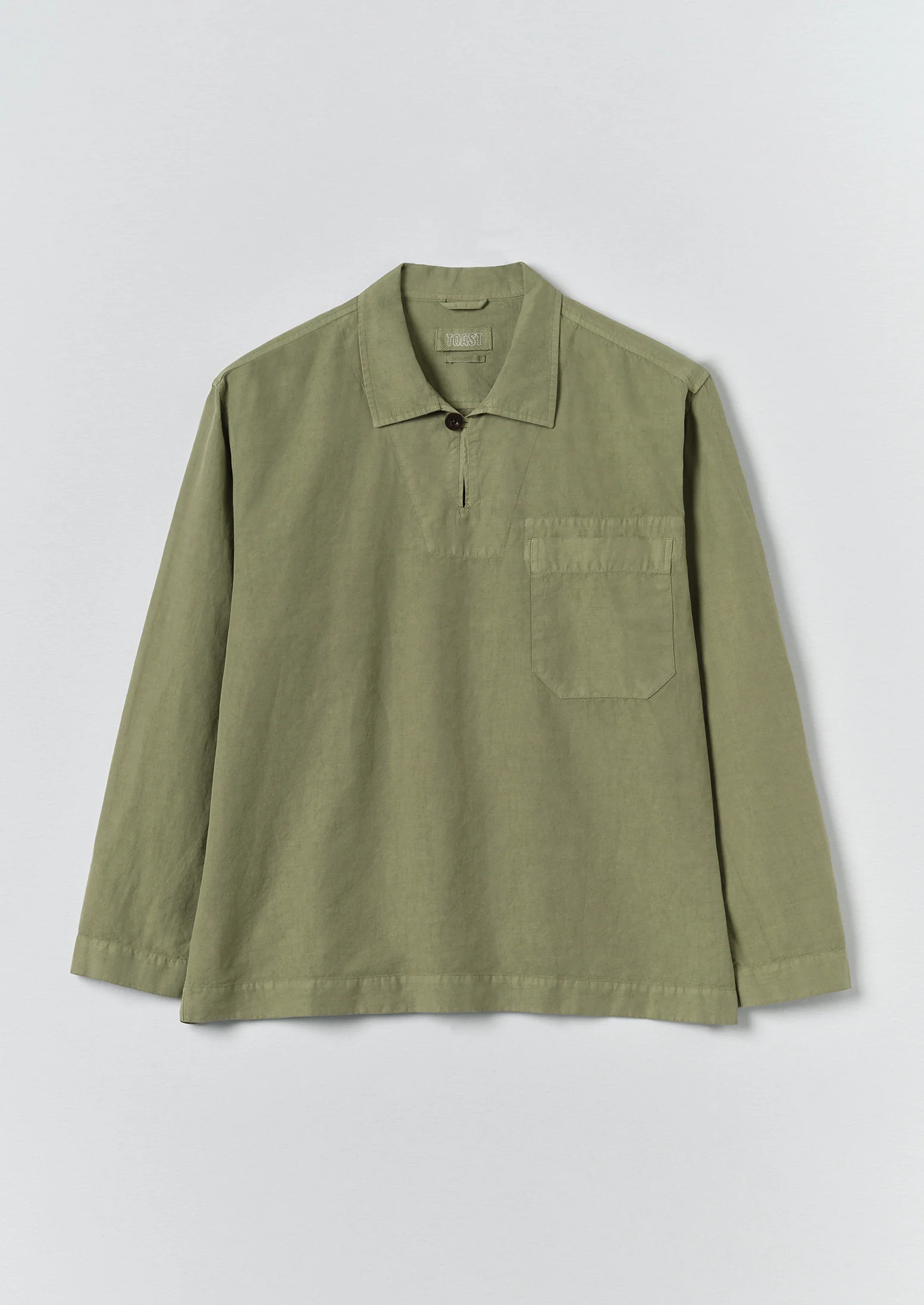 Cotton Linen Pull Over Shirt | Light Sage