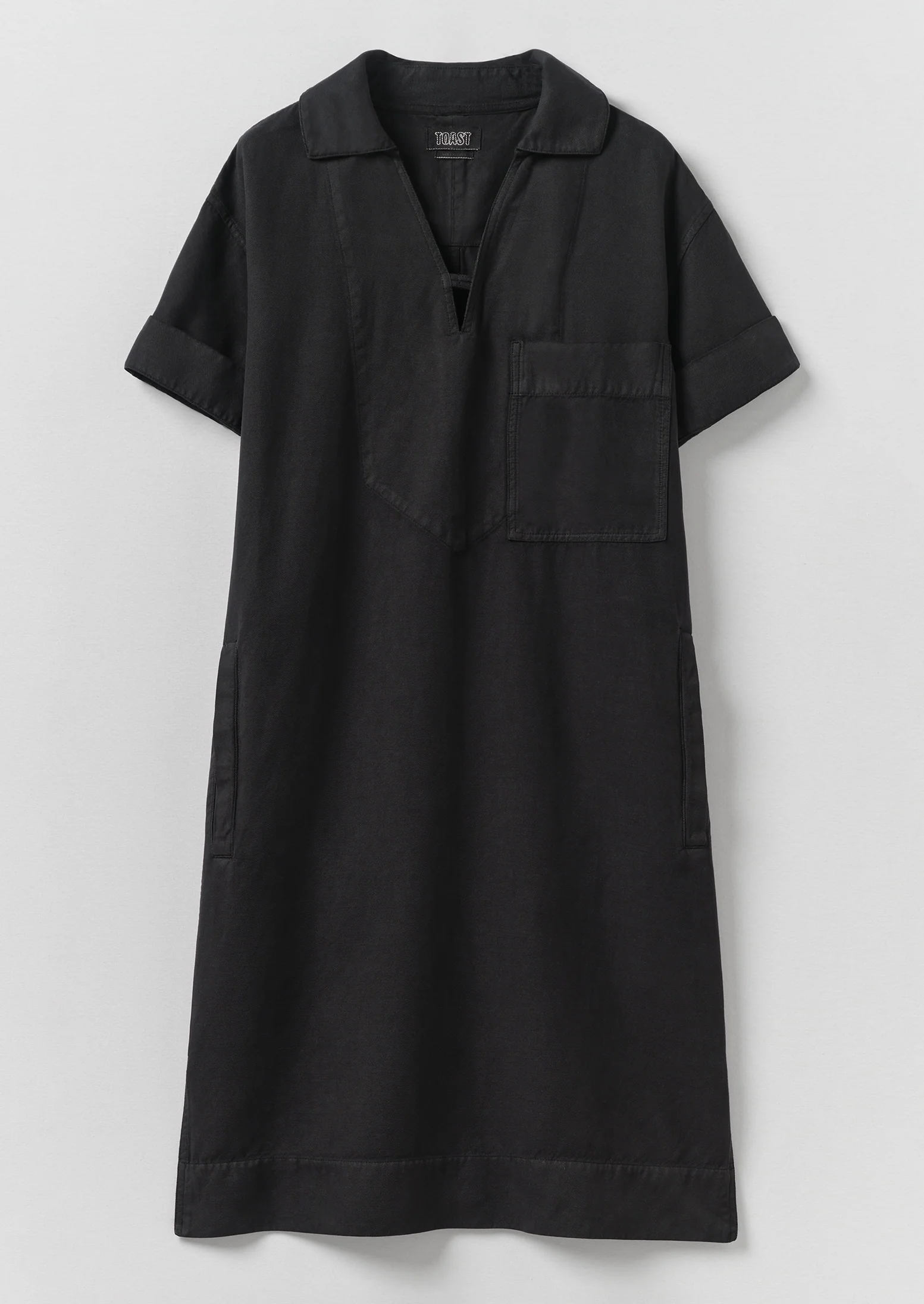 Cotton Linen Smock Dress | Soft Black