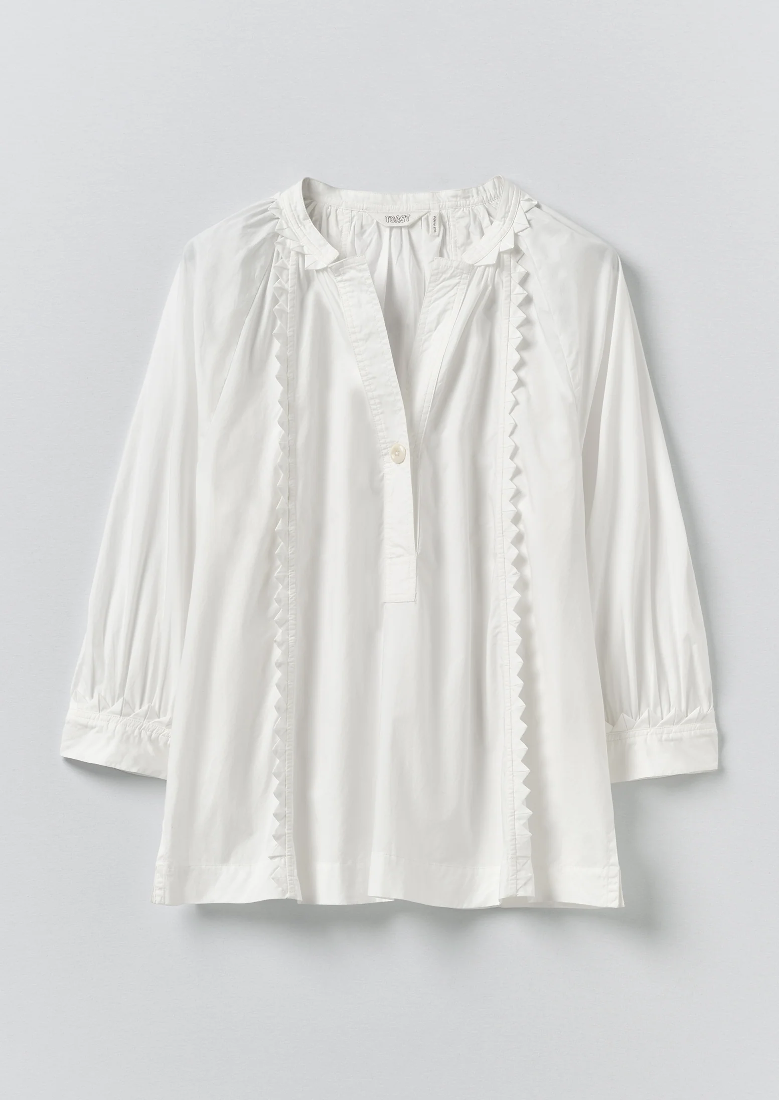 Crockery Edge Cotton Poplin Top | Paper White