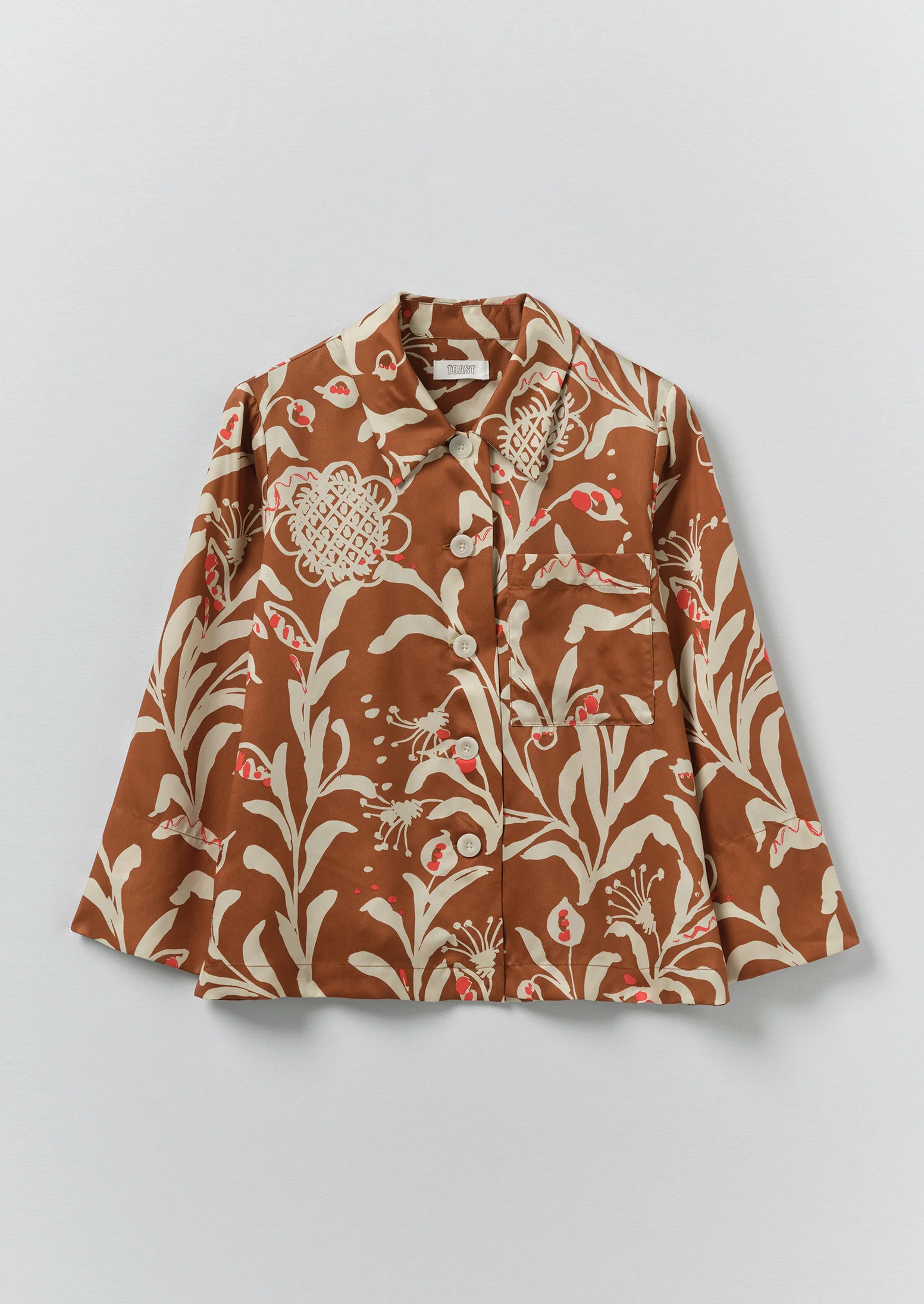 Crockery Print Boxy Shirt | Cinnamon