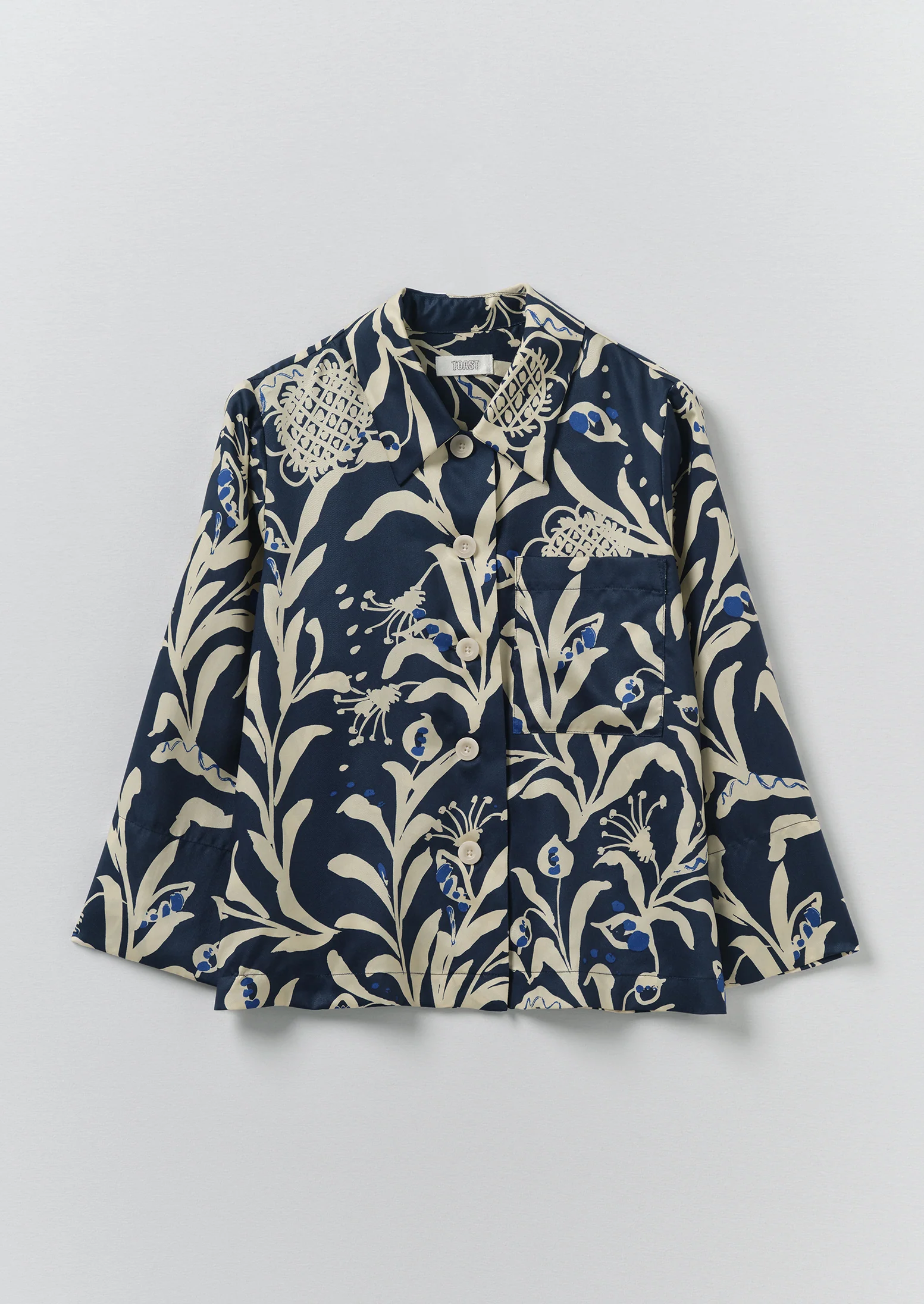 Crockery Print Boxy Shirt | Smalt