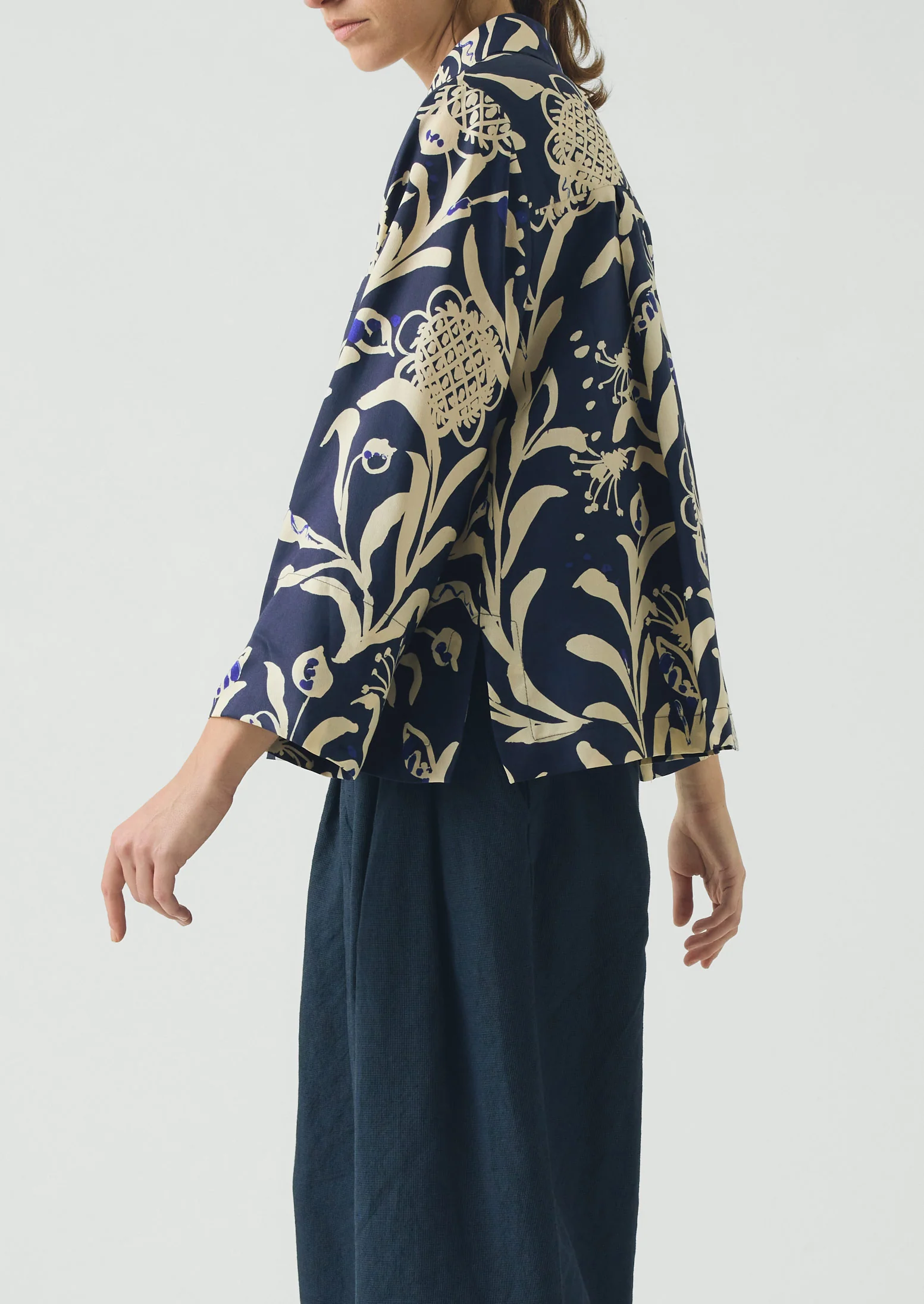 Crockery Print Boxy Shirt | Smalt - Image 2