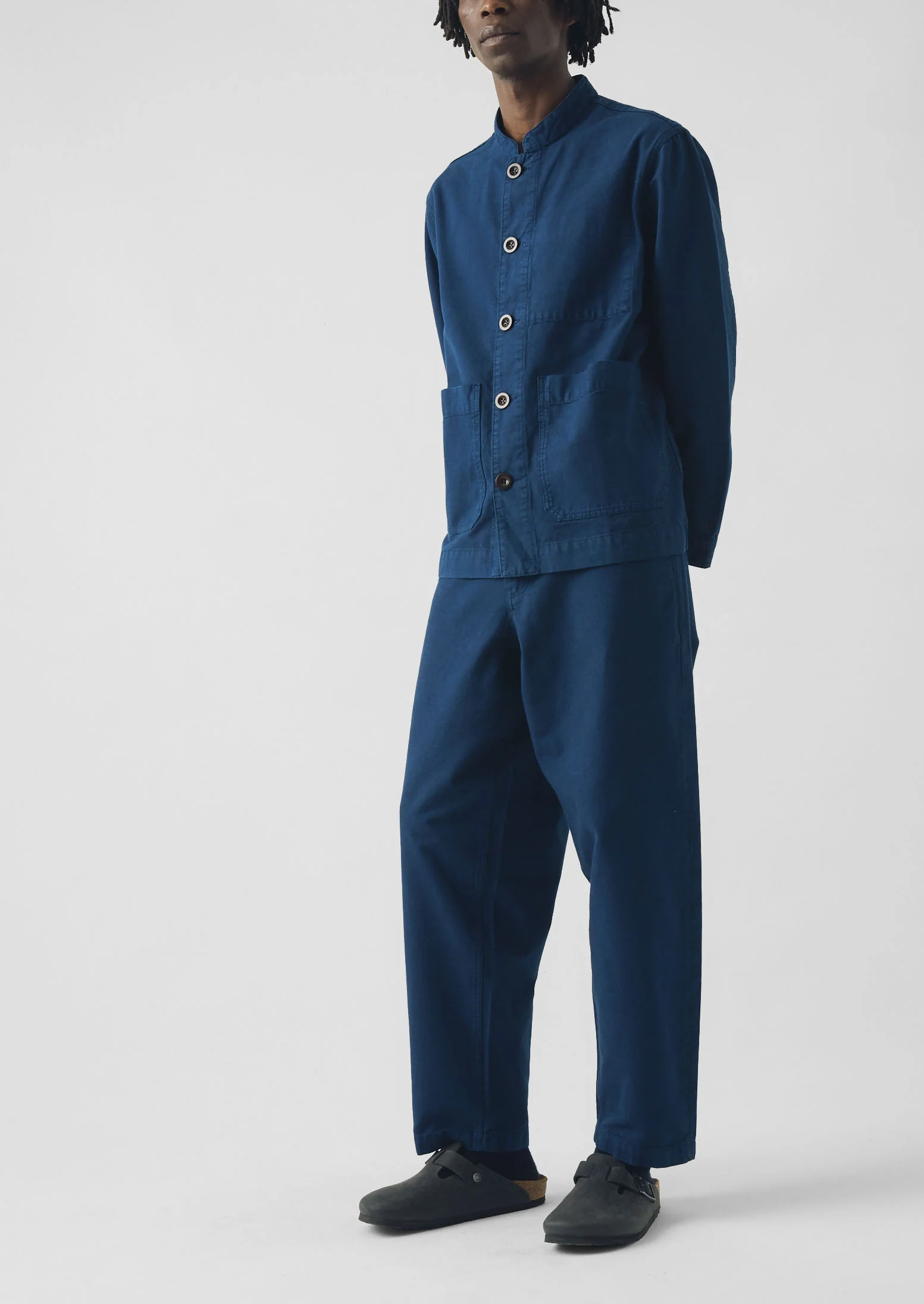 Elliot Garment Dyed Cotton Canvas Trousers | Uniform Blue - Image 2