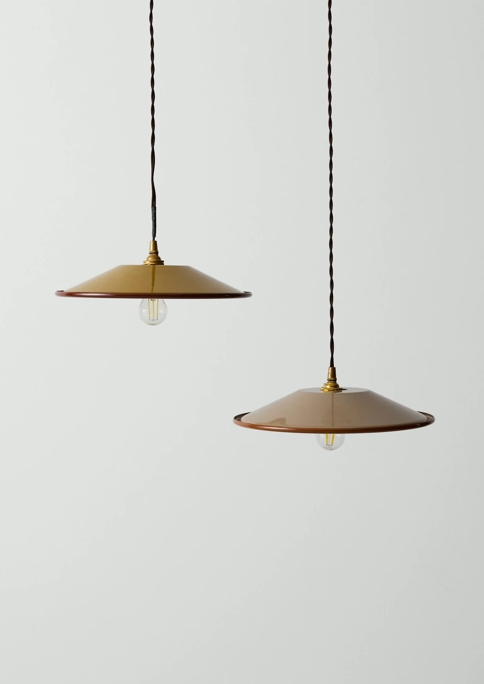 Enamel Pendant Lamp Shade | Ochre/Chestnut - Image 4