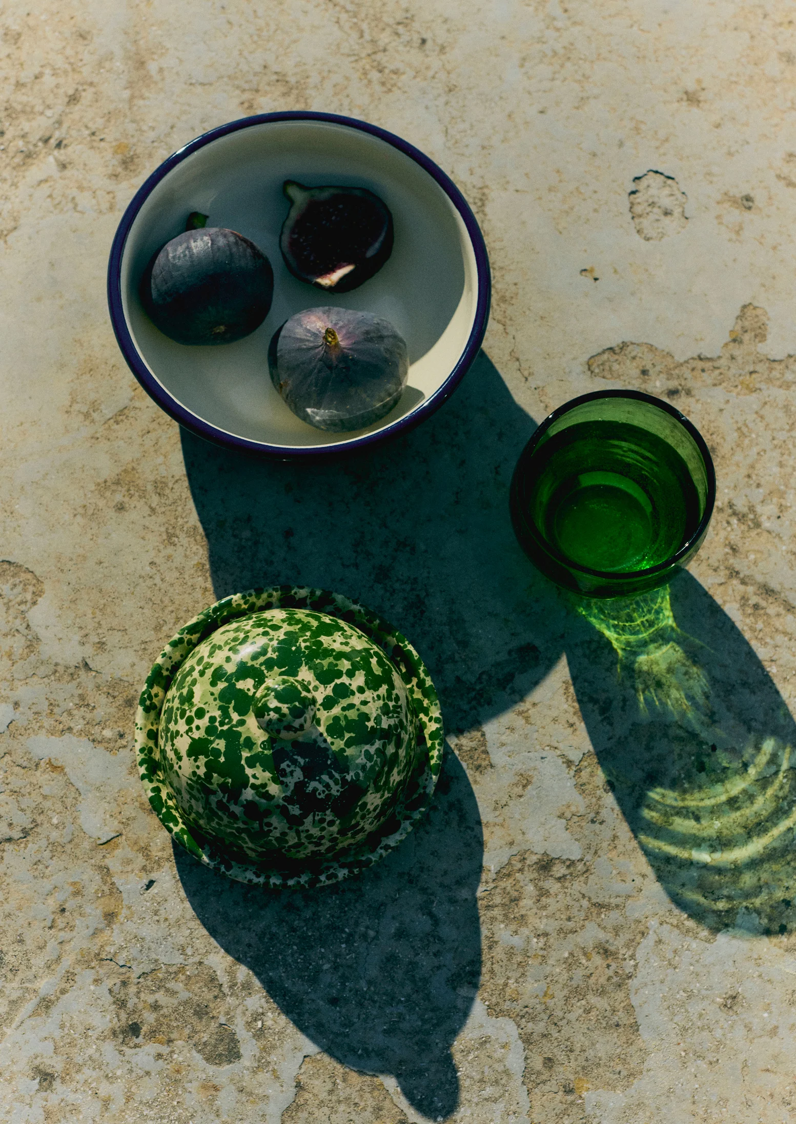 Enamel Picnic Bowl | Cream/Blue - Image 3