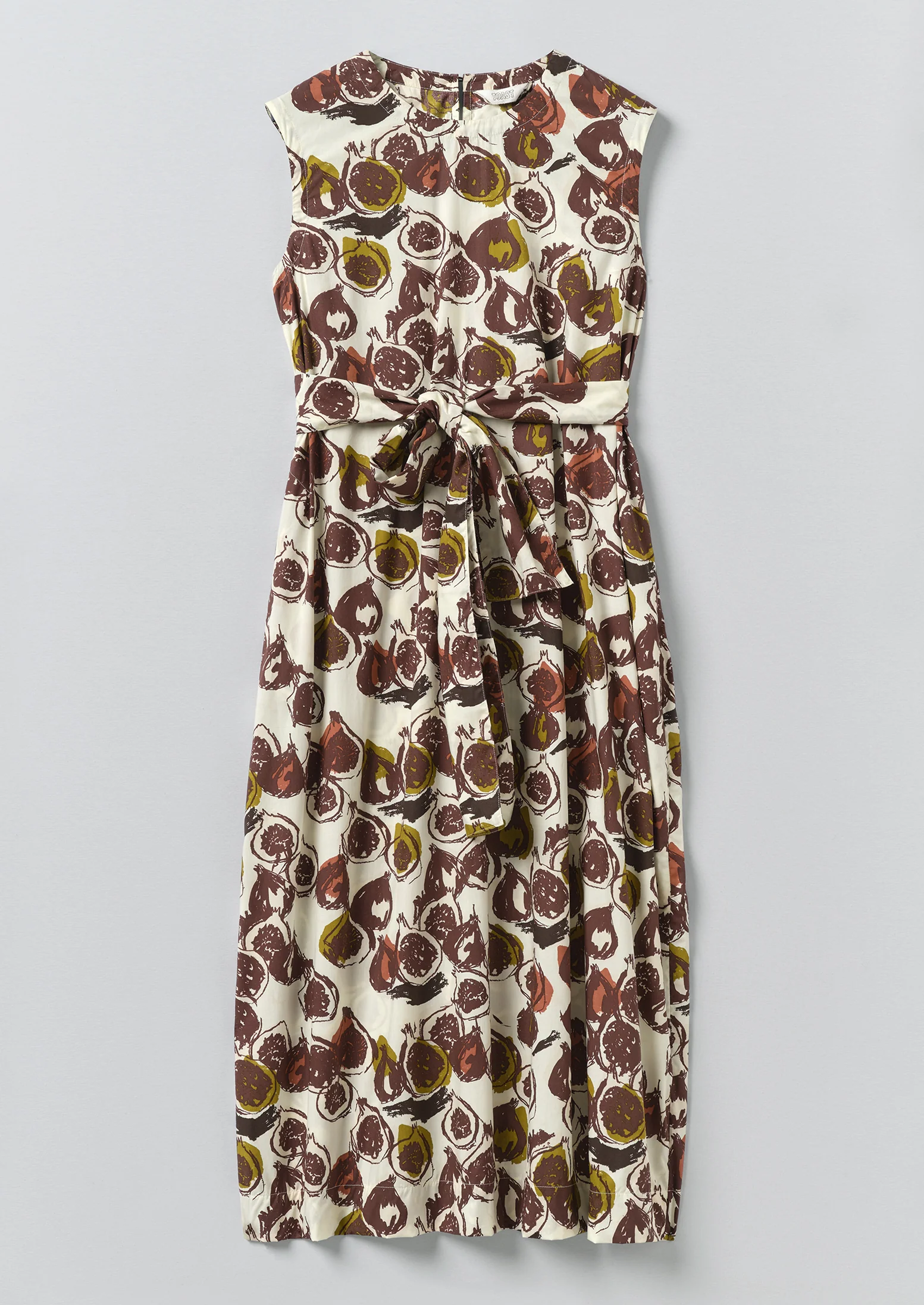 Fig Print Cotton Poplin Dress | Chalk