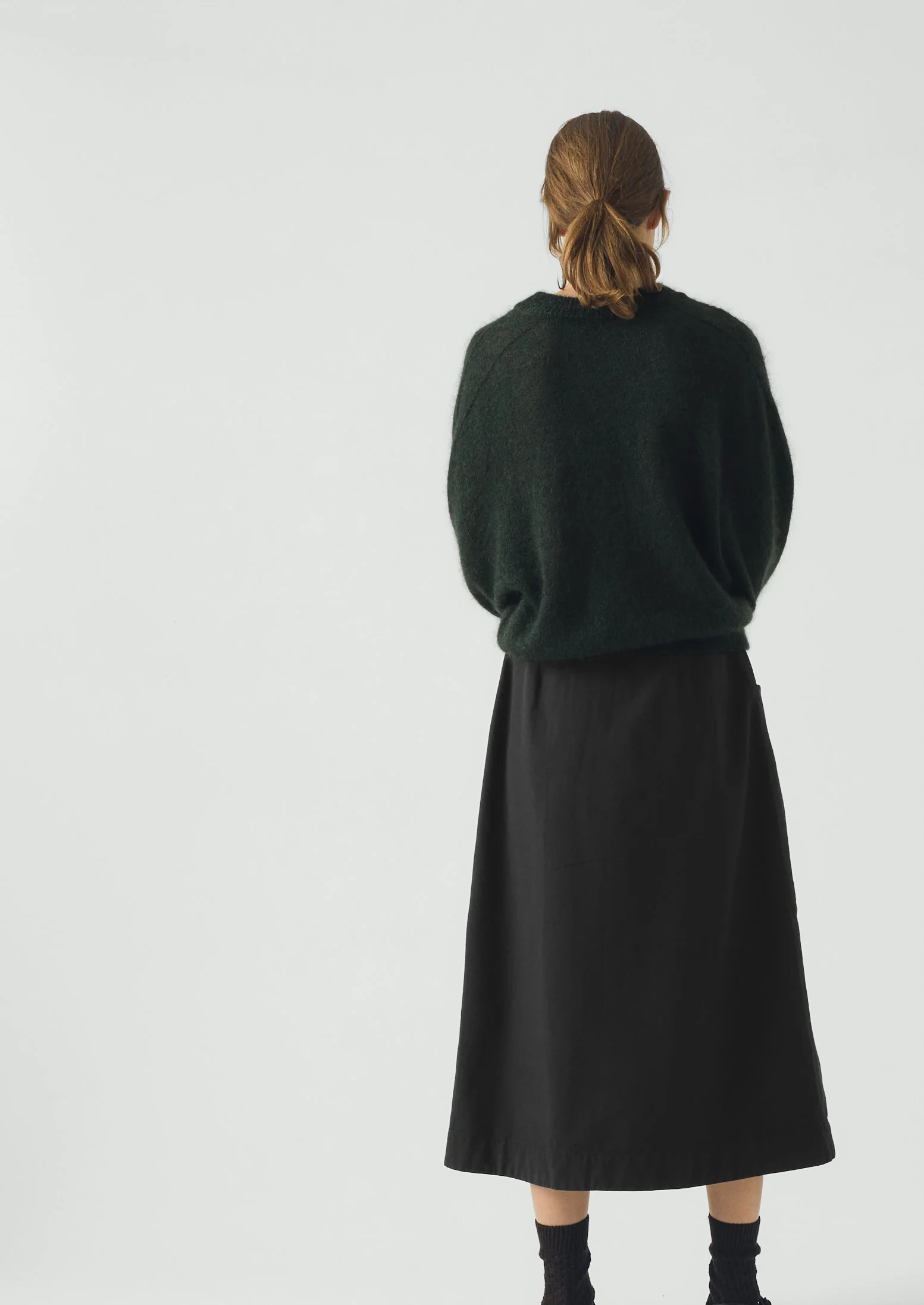 Fine Mohair Cotton Sweater | Forest Green - Image 4