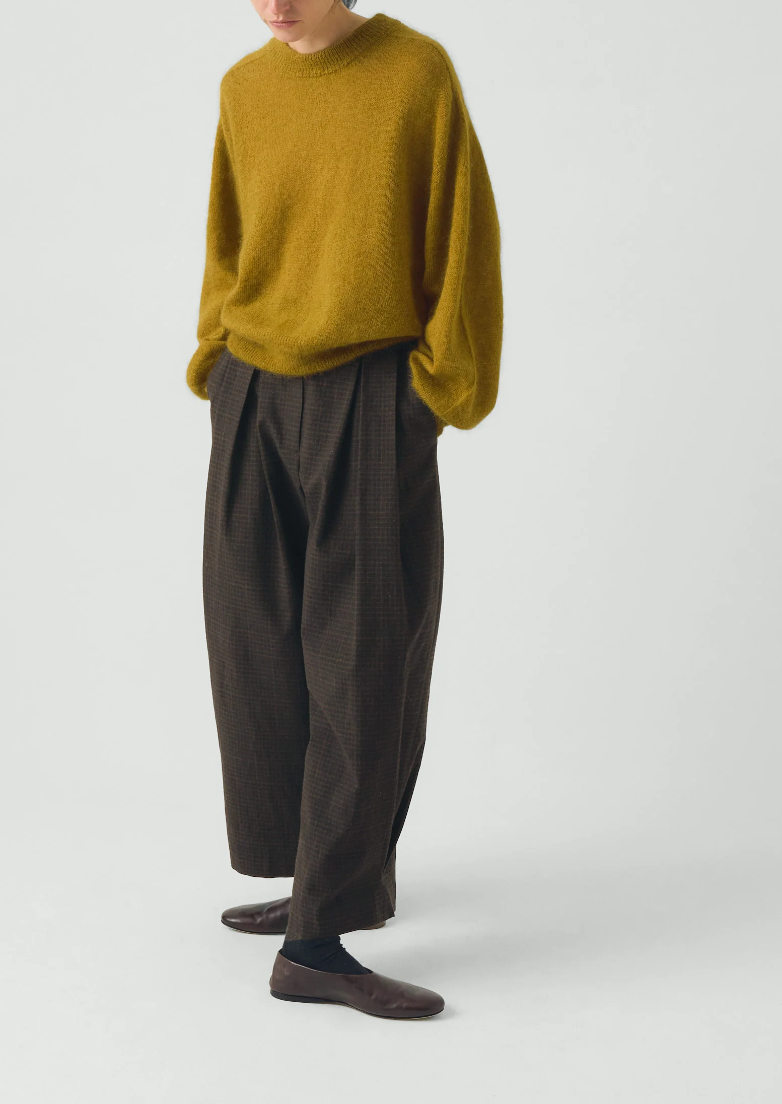 Fine Mohair Cotton Sweater | Golden Honey - Image 2