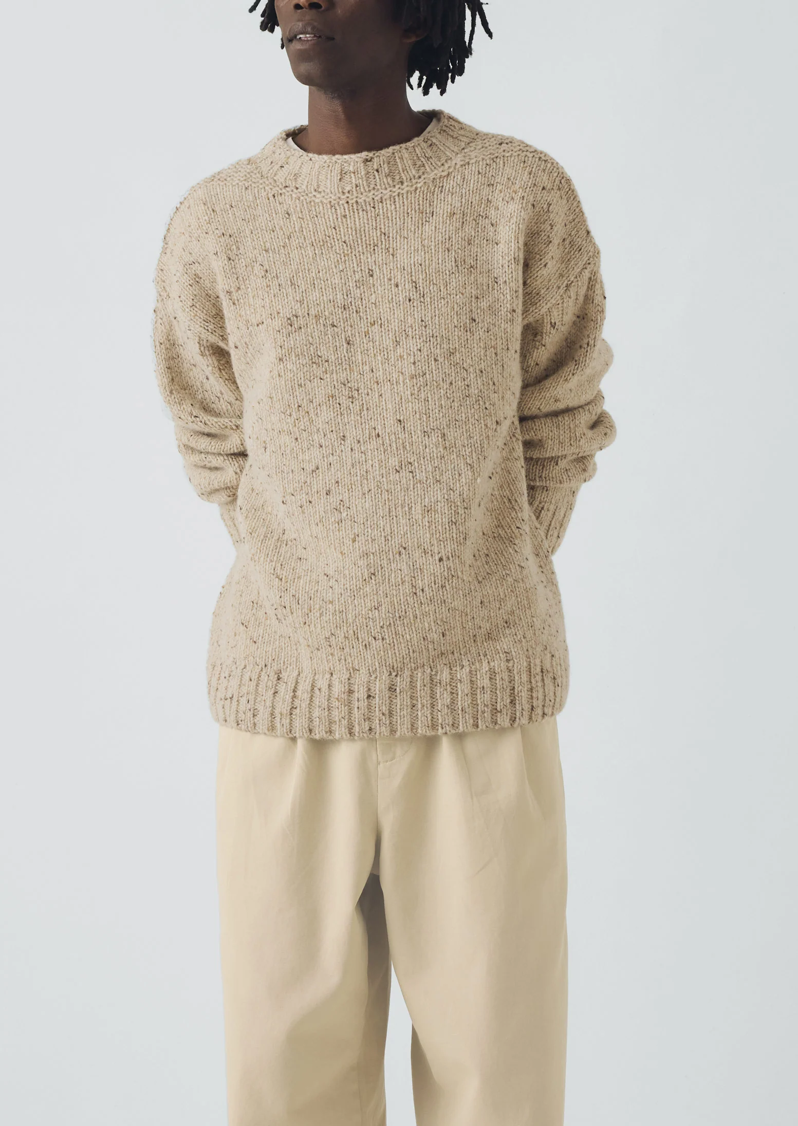 Finn Donegal Wool Sweater | Oatmeal - Image 2