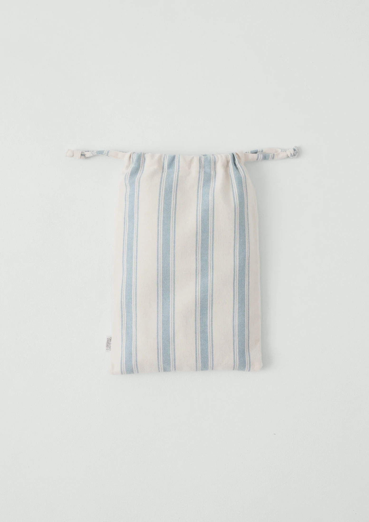 Fjord Stripe Cotton Flannel Duvet Cover | Washed Blue/Ecru - Image 8