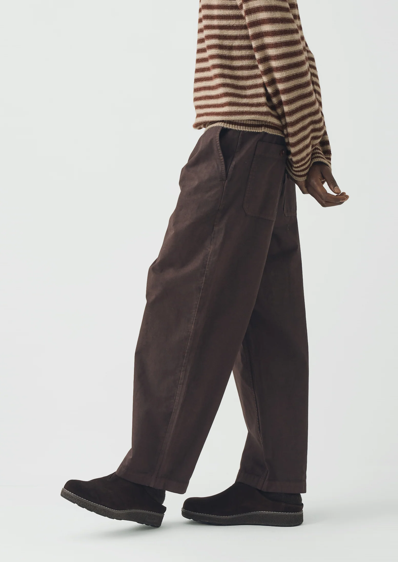 Gabriel Garment Dyed Cotton Twill Trousers | Dark Cocoa - Image 2