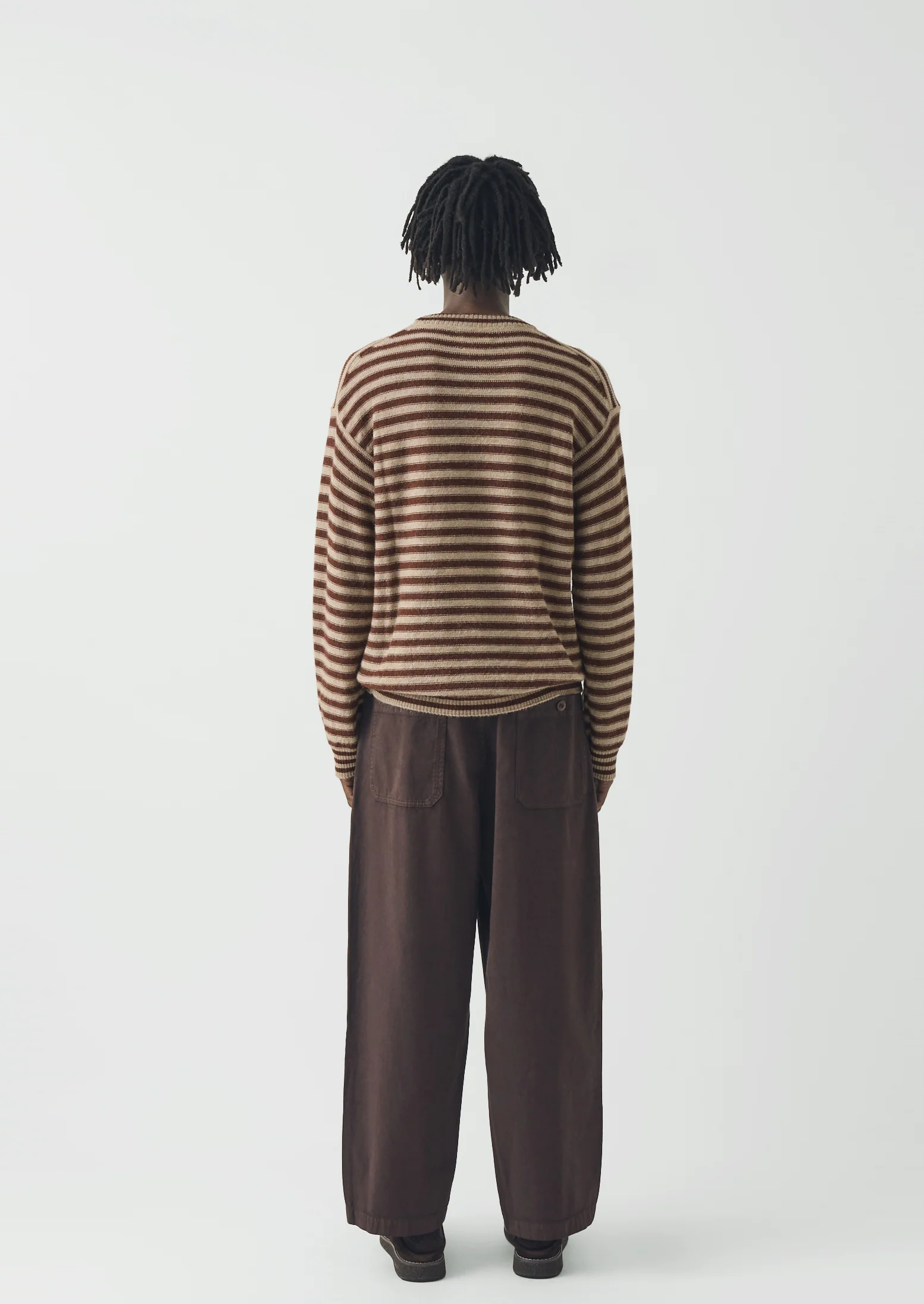 Gabriel Garment Dyed Cotton Twill Trousers | Dark Cocoa - Image 5