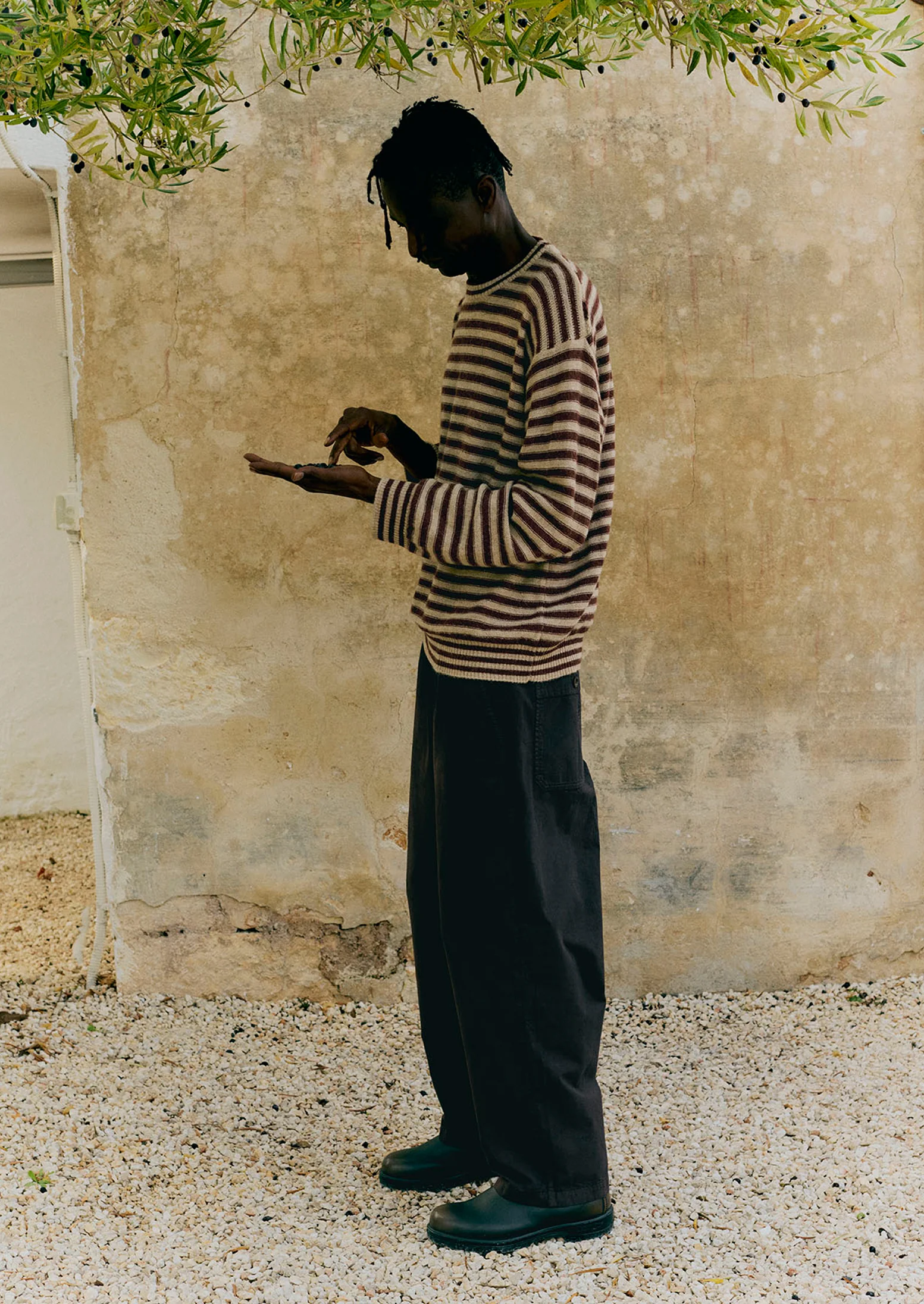 Gabriel Garment Dyed Cotton Twill Trousers | Dark Cocoa - Image 6