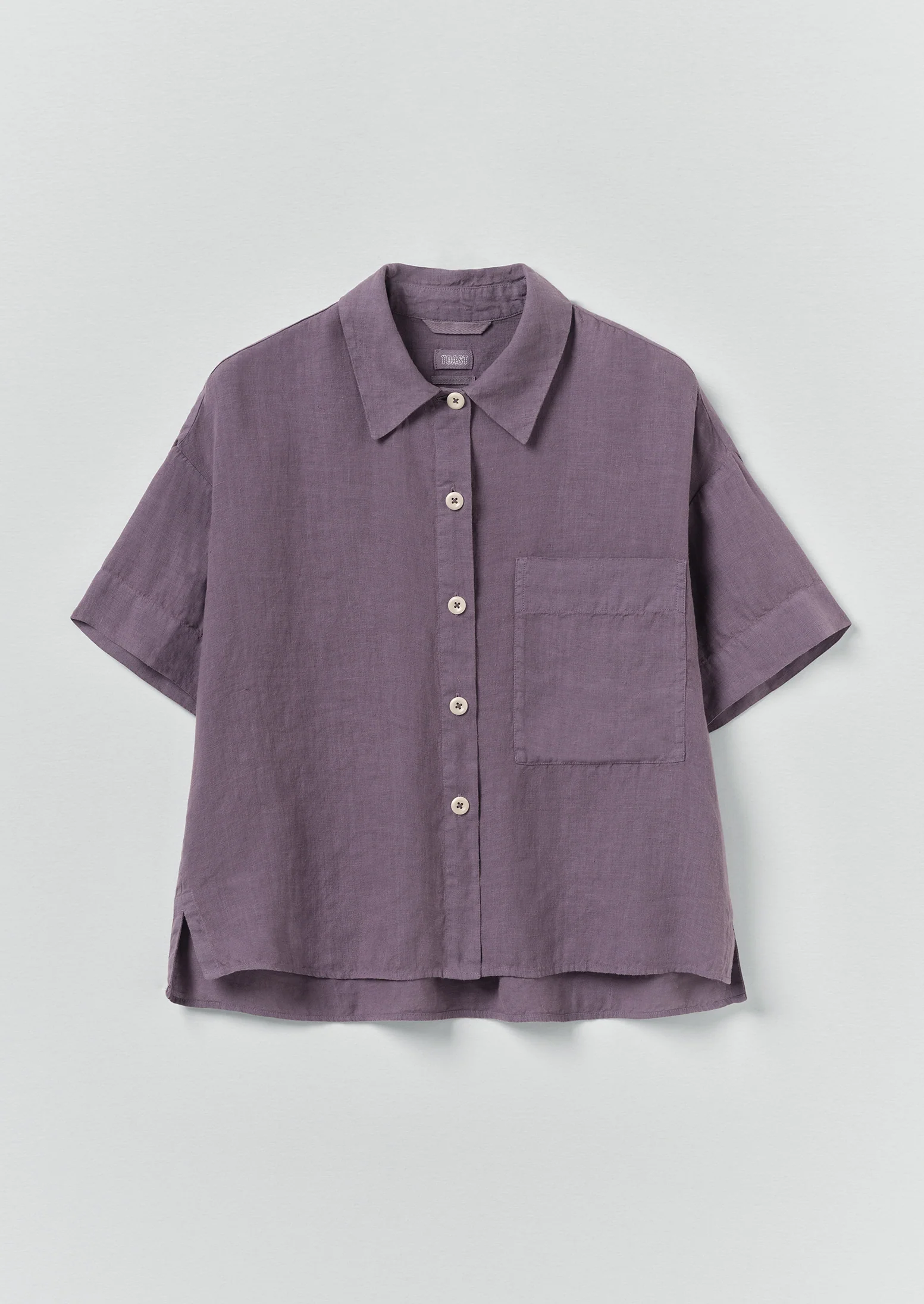 Garment Dyed Lightweight Linen Shirt | Dark Thistle
