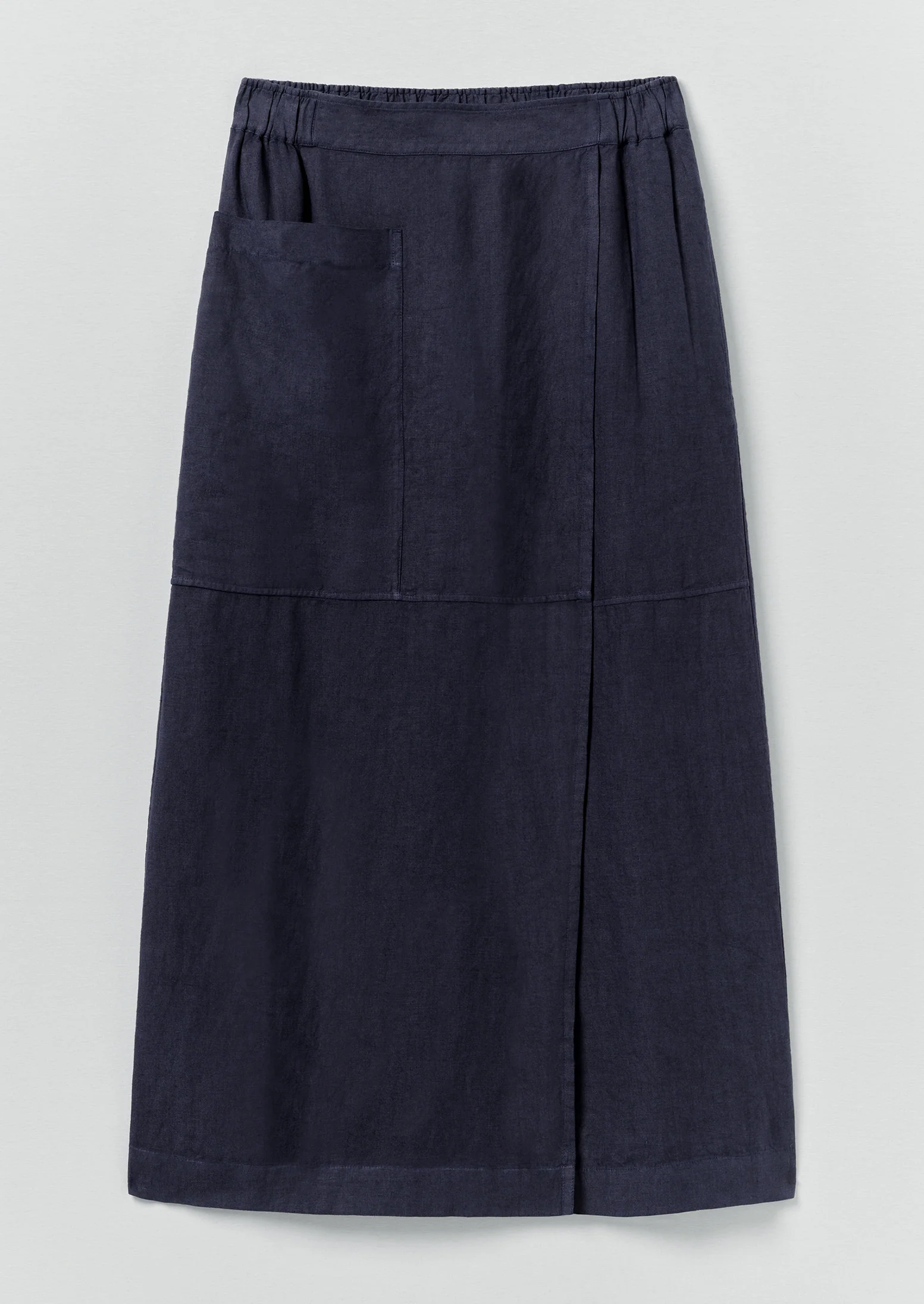 Garment Dyed Linen Apron Skirt | Blueberry