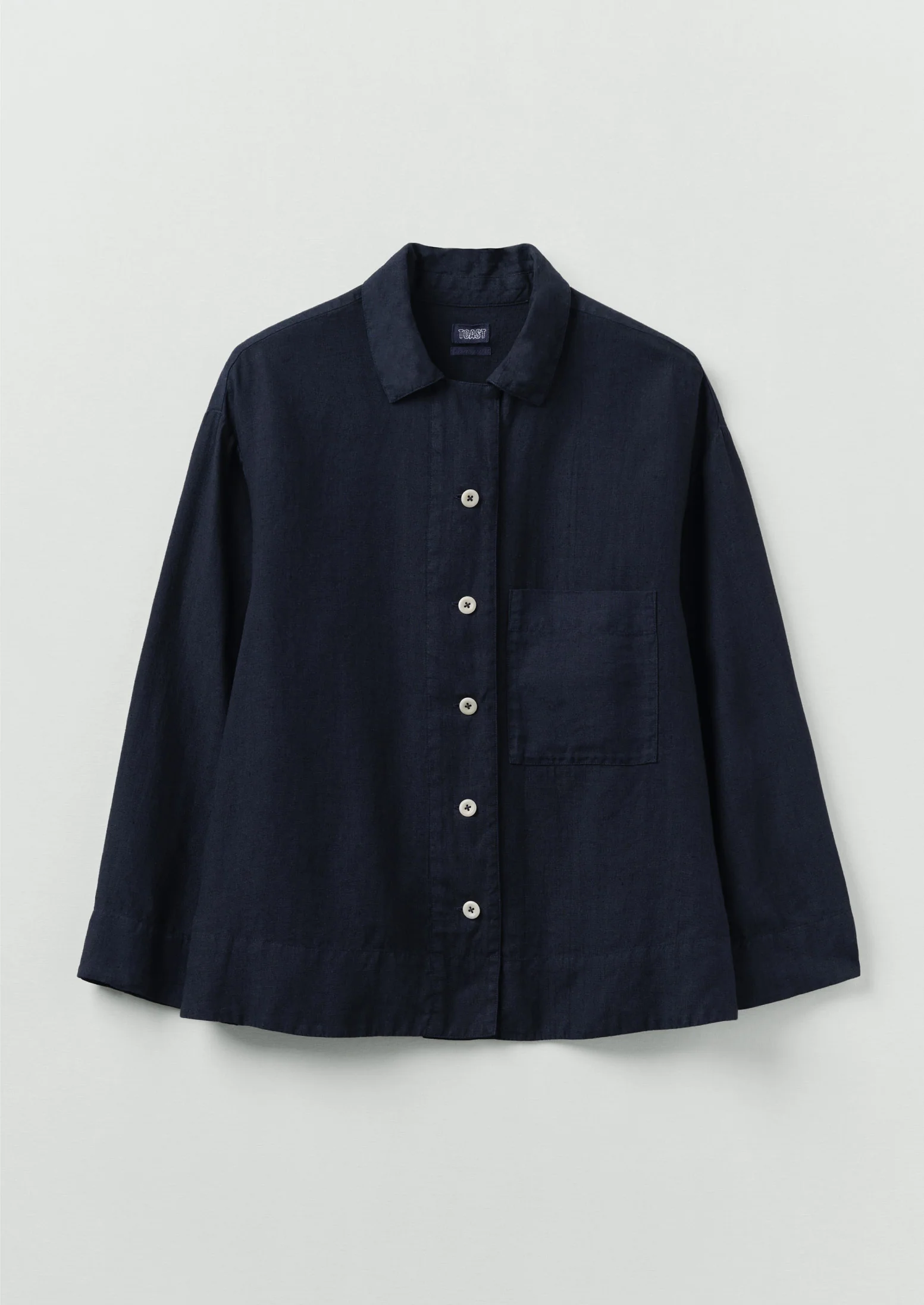 Garment Dyed Linen Shirt | Midnight
