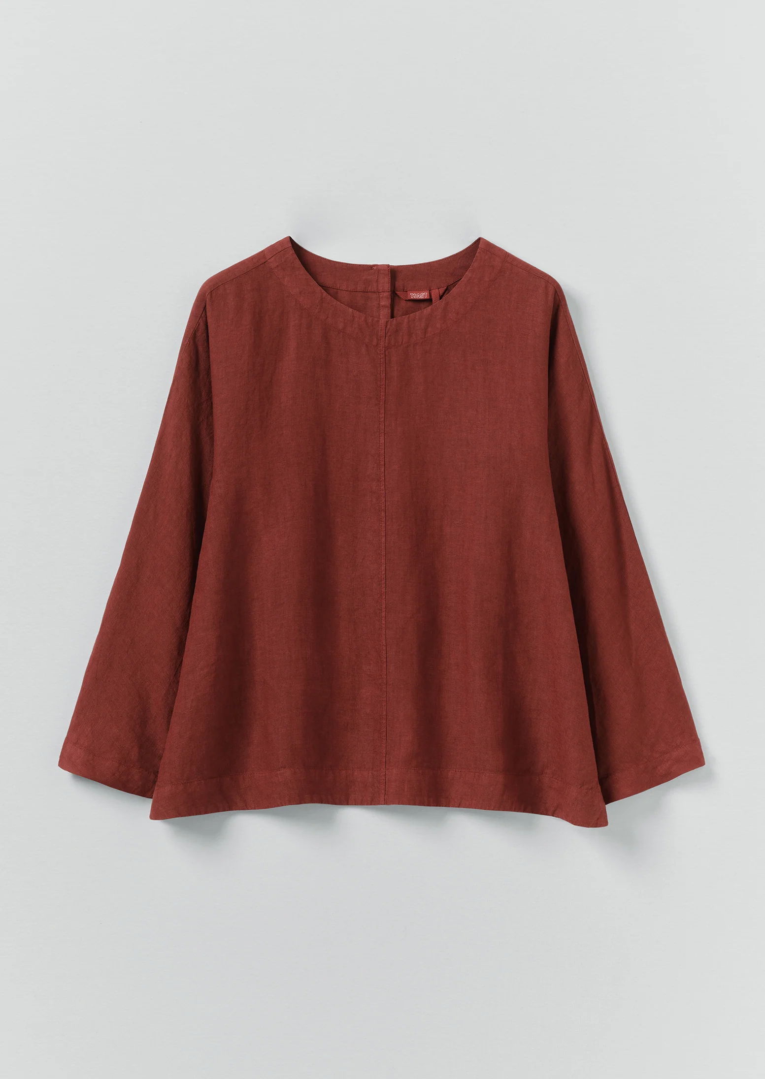 Garment Dyed Linen Top | Tomato Red