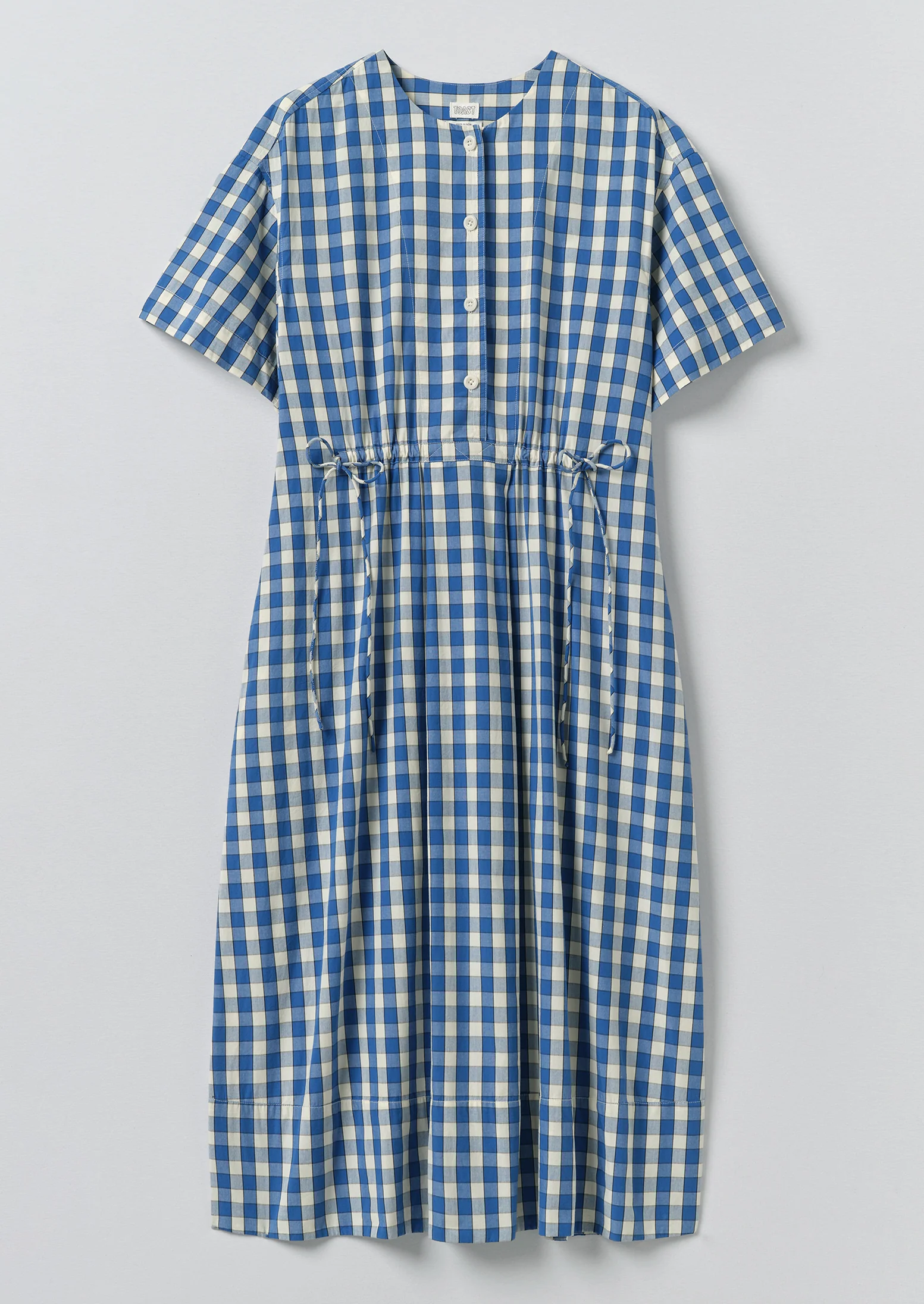 Gingham Check Cotton Dress | Pacific Blue