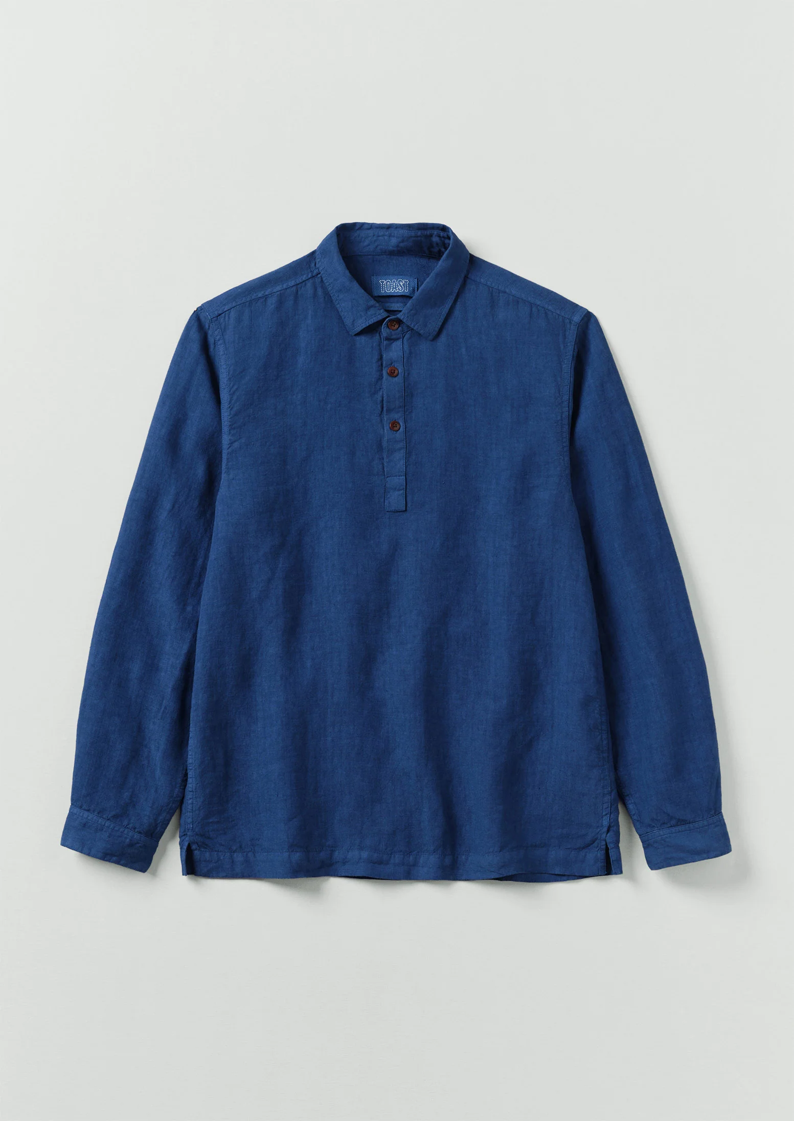 Half Placket Linen Shirt | Cobalt