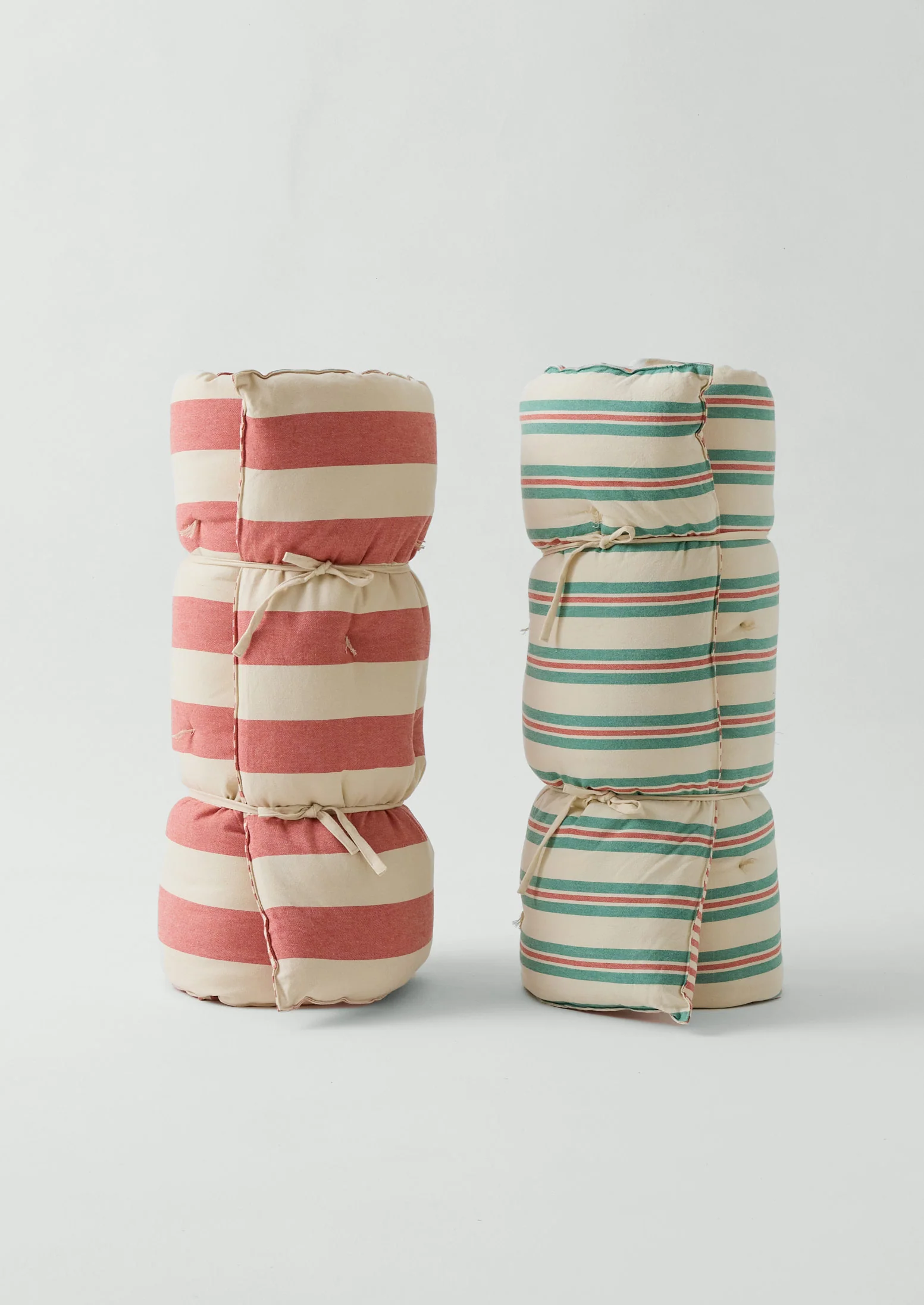 Hand Woven Market Stripe Summer Mattress | Bright Red/Ecru - Image 8
