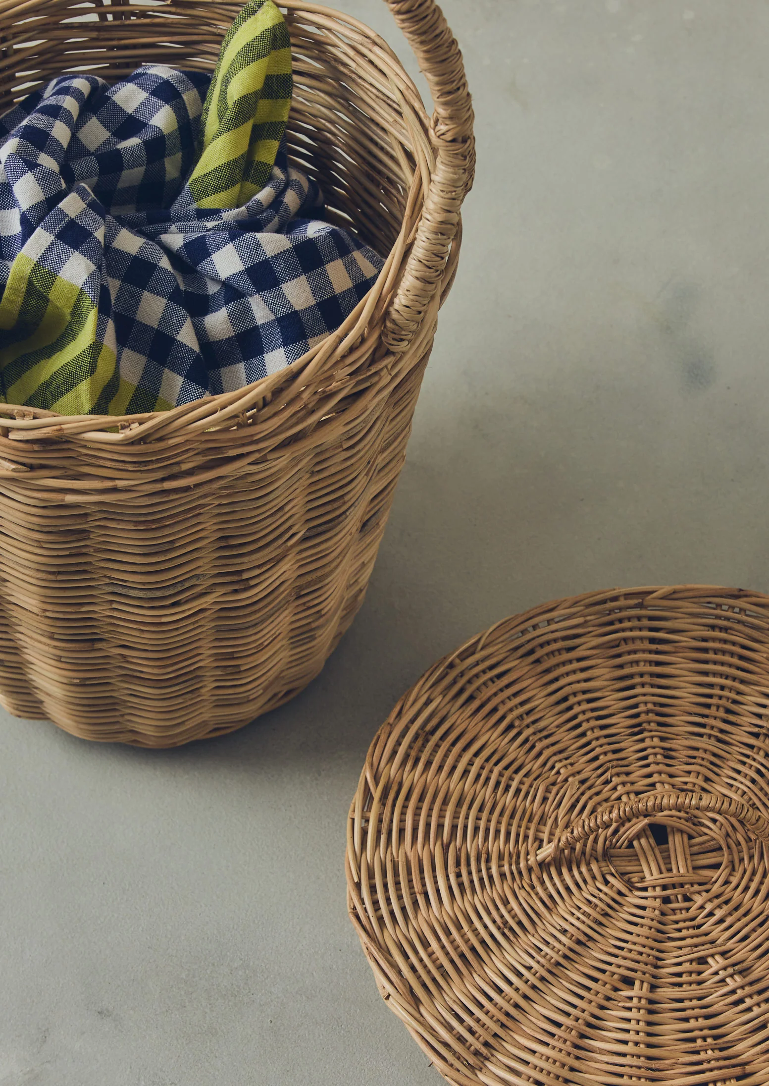 Hand Woven Siesta Check Bread Bag | Cobalt/Citrus - Image 4