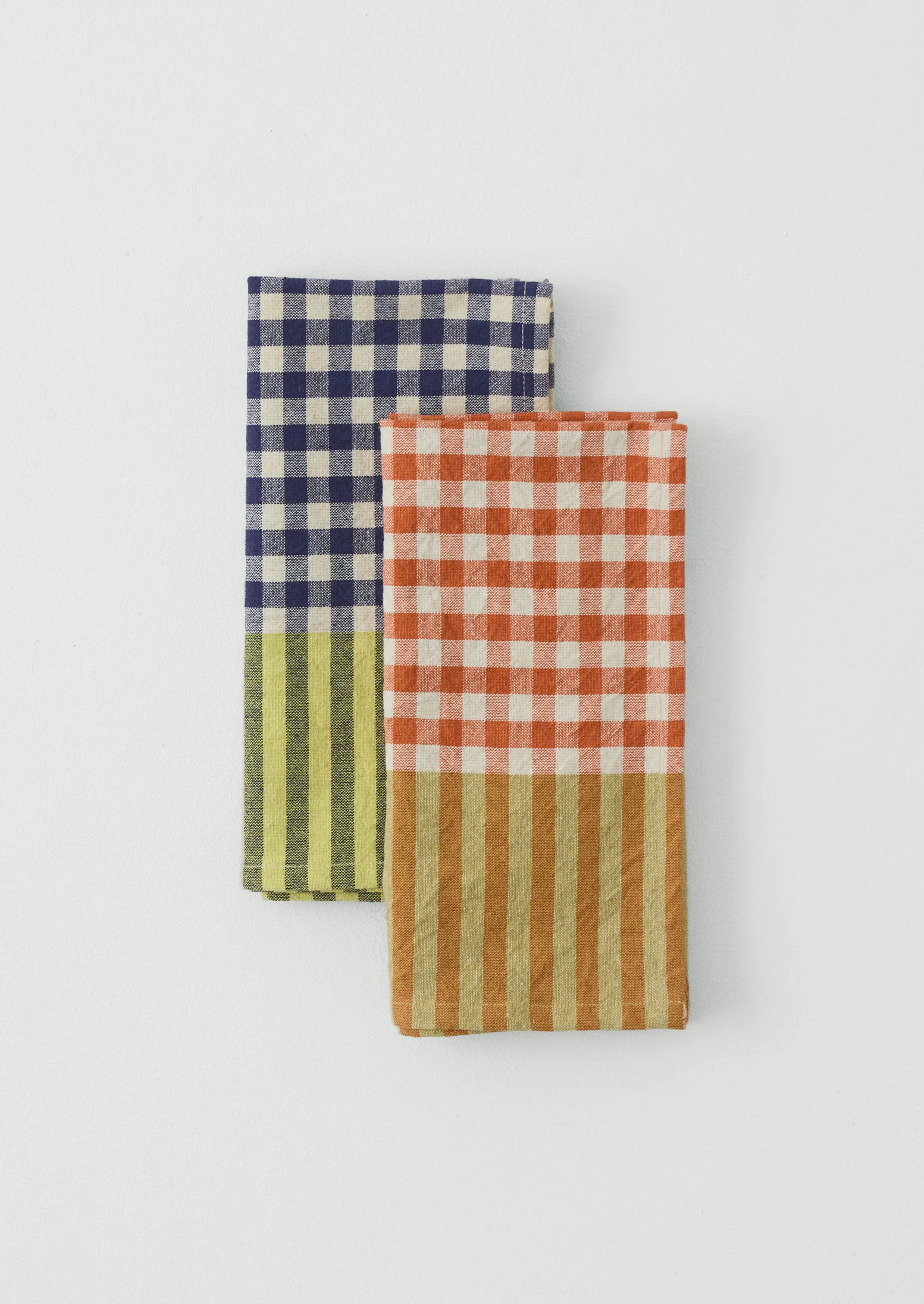 Hand Woven Siesta Check Napkin | Cobalt/Citrus - Image 2
