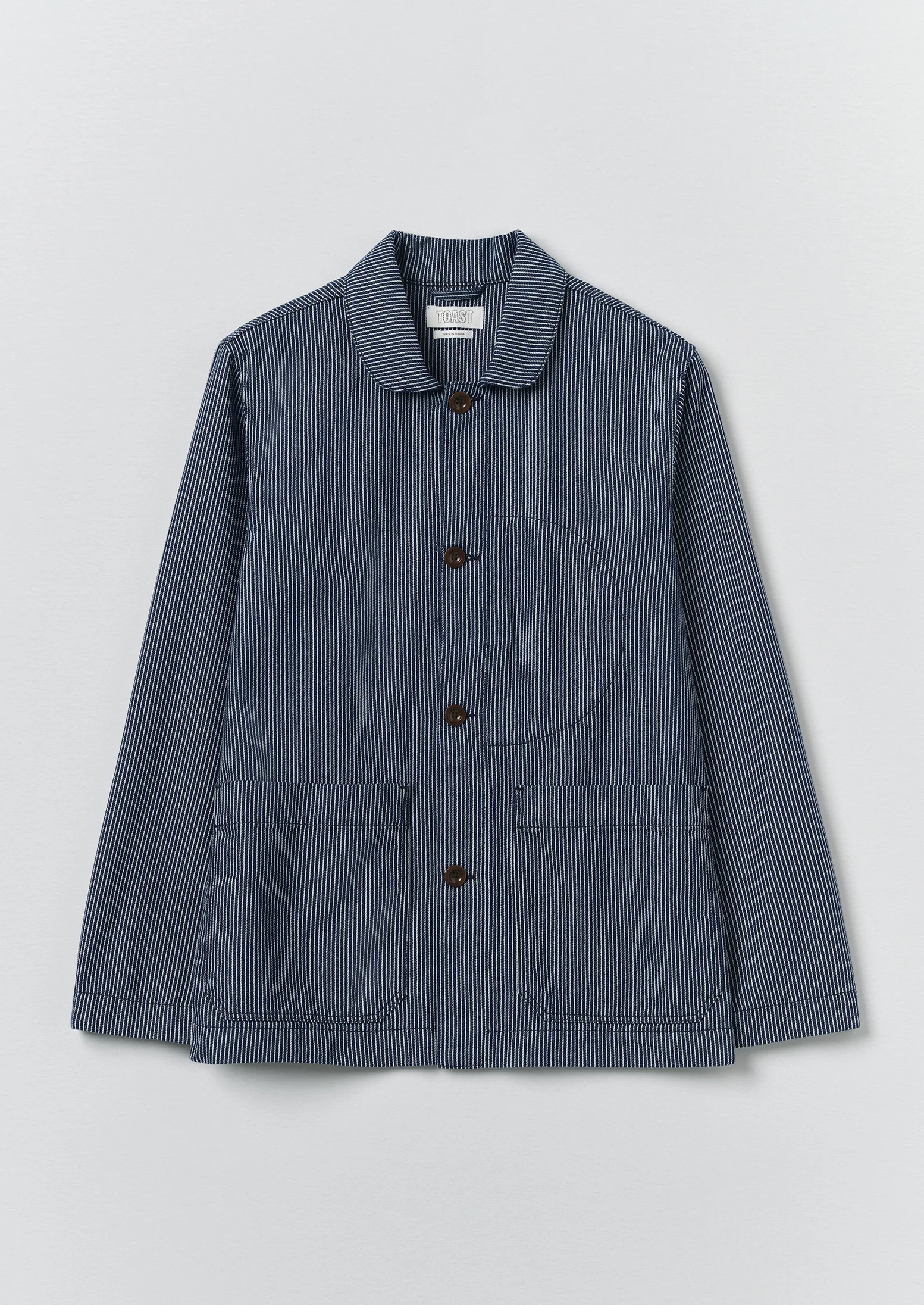 Hickory Stripe Denim Chore Jacket | Ecru/Indigo