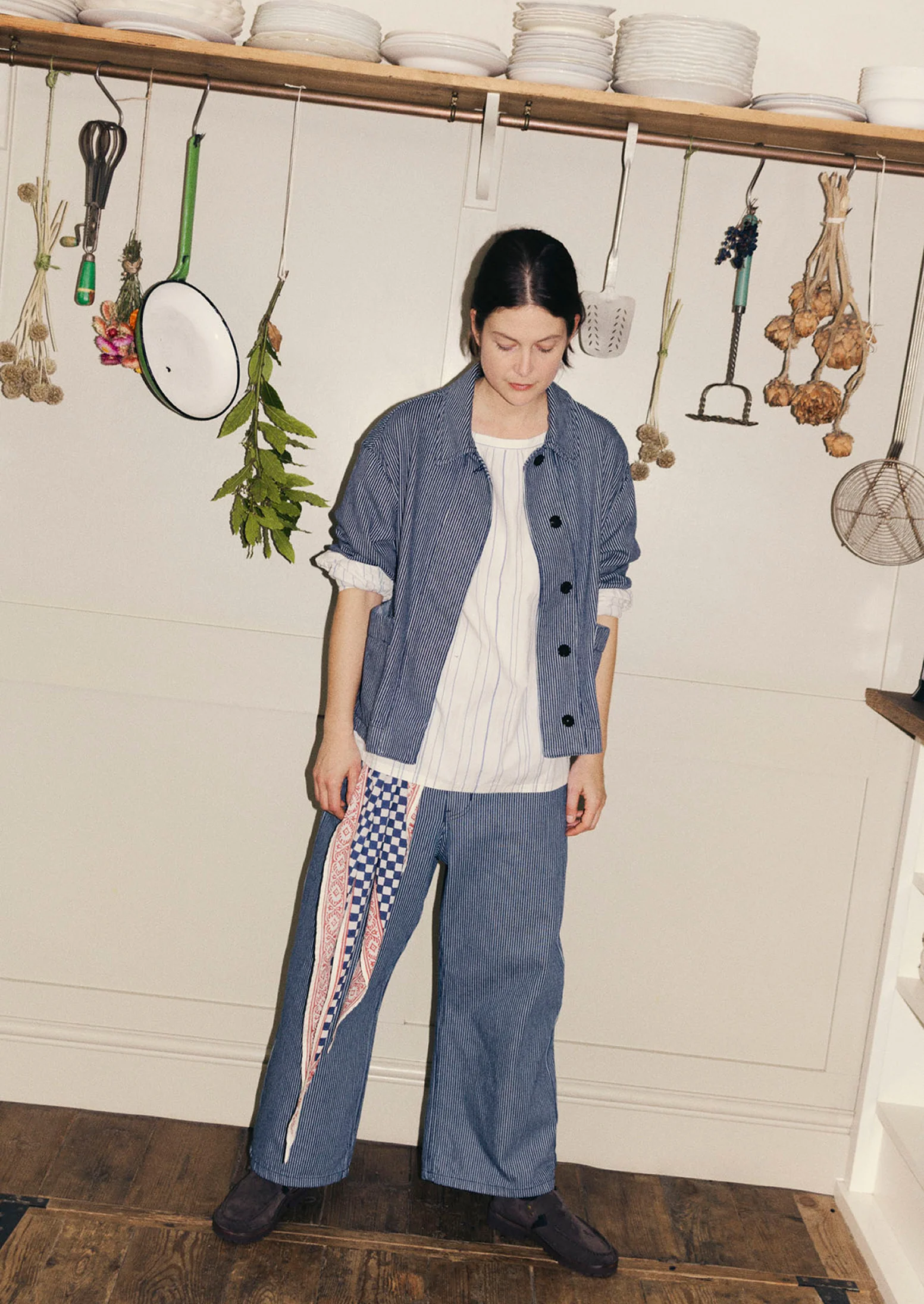 Hickory Stripe Denim Jacket | Ecru/Indigo - Image 9