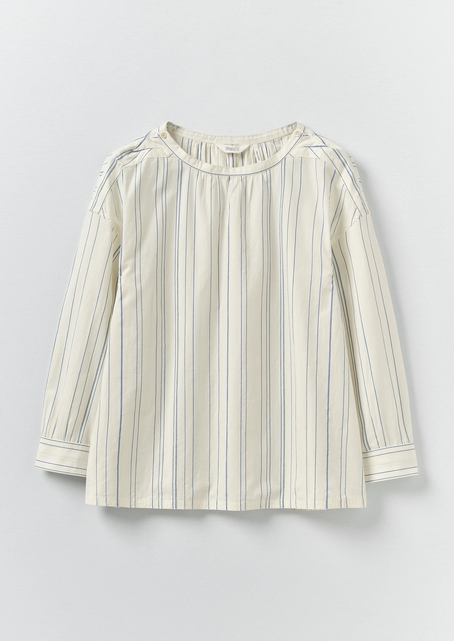 Irregular Stripe Gathered Smock Top | Cobalt