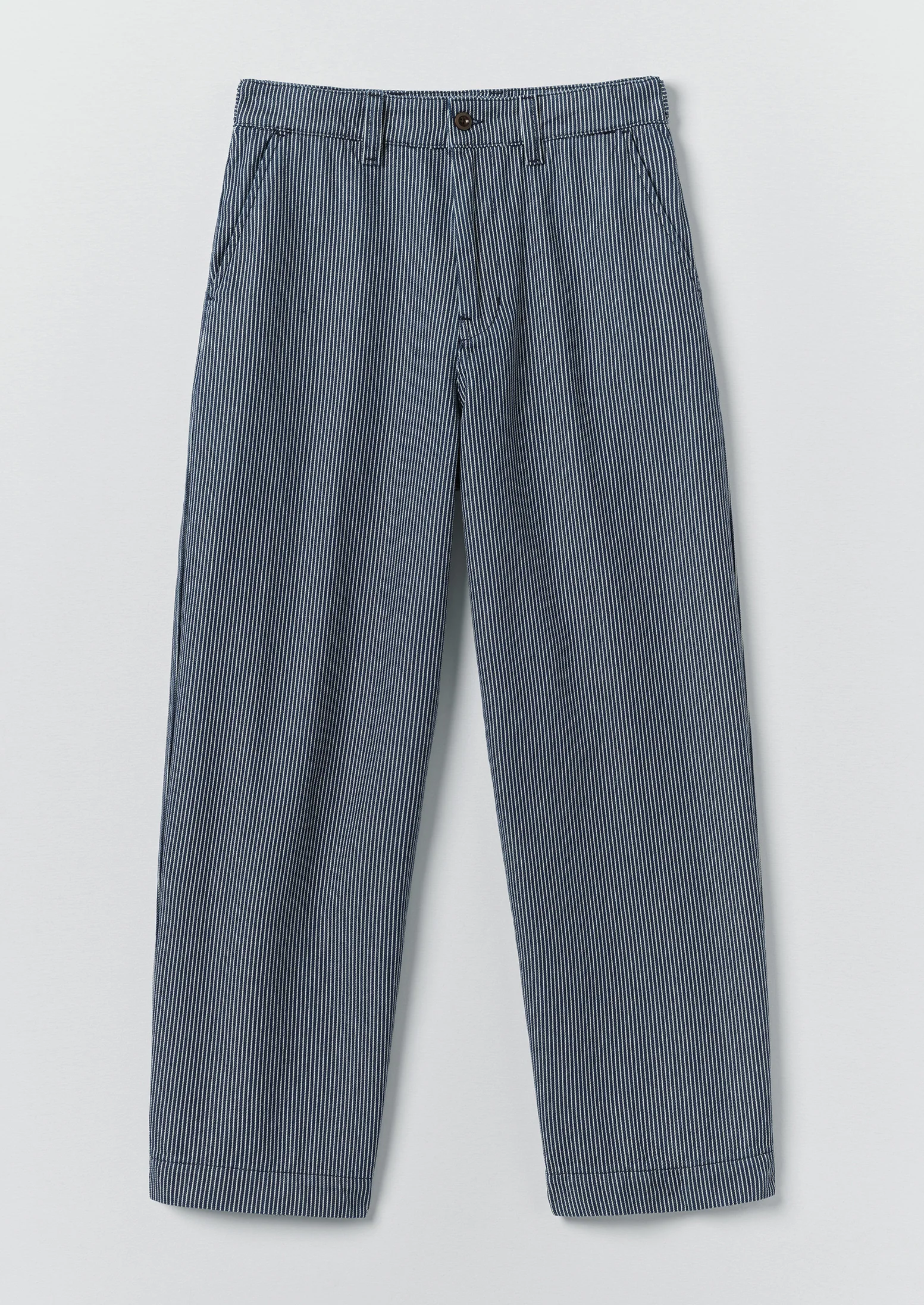 Jude Stripe Wide Leg Denim Trousers | Ecru/Indigo