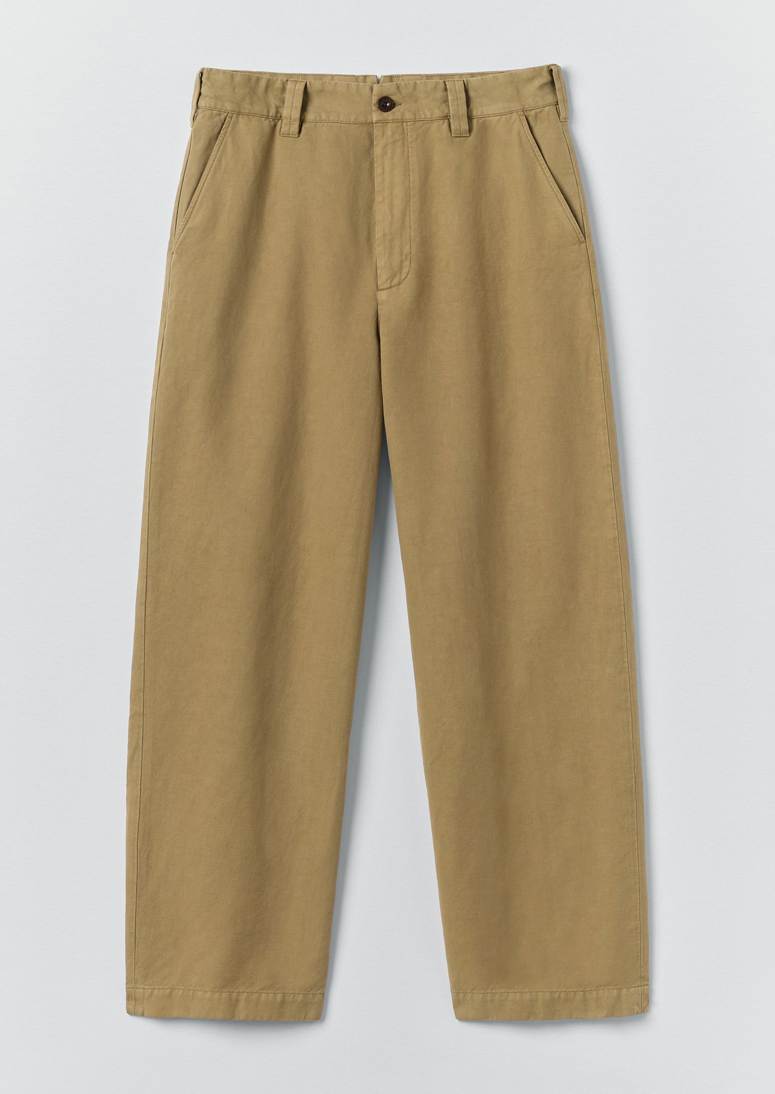 Jude Wide Leg Cotton Twill Trousers | Olive Leaf