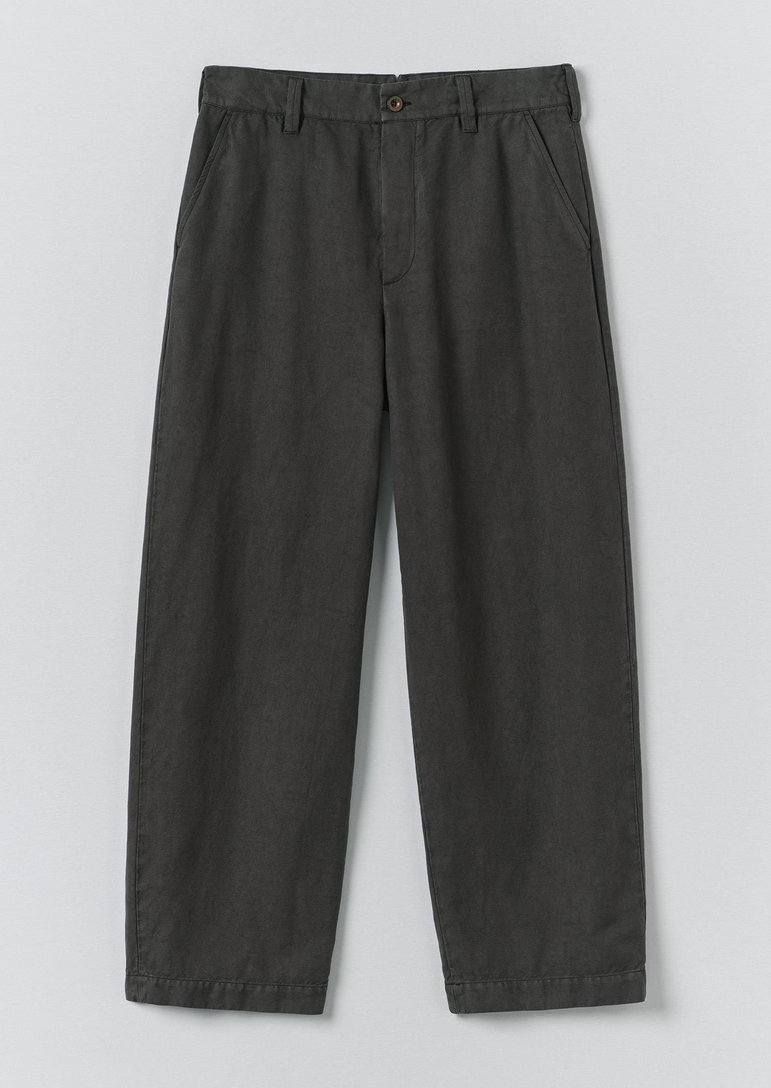 Jude Wide Leg Cotton Twill Trousers | Soft Black