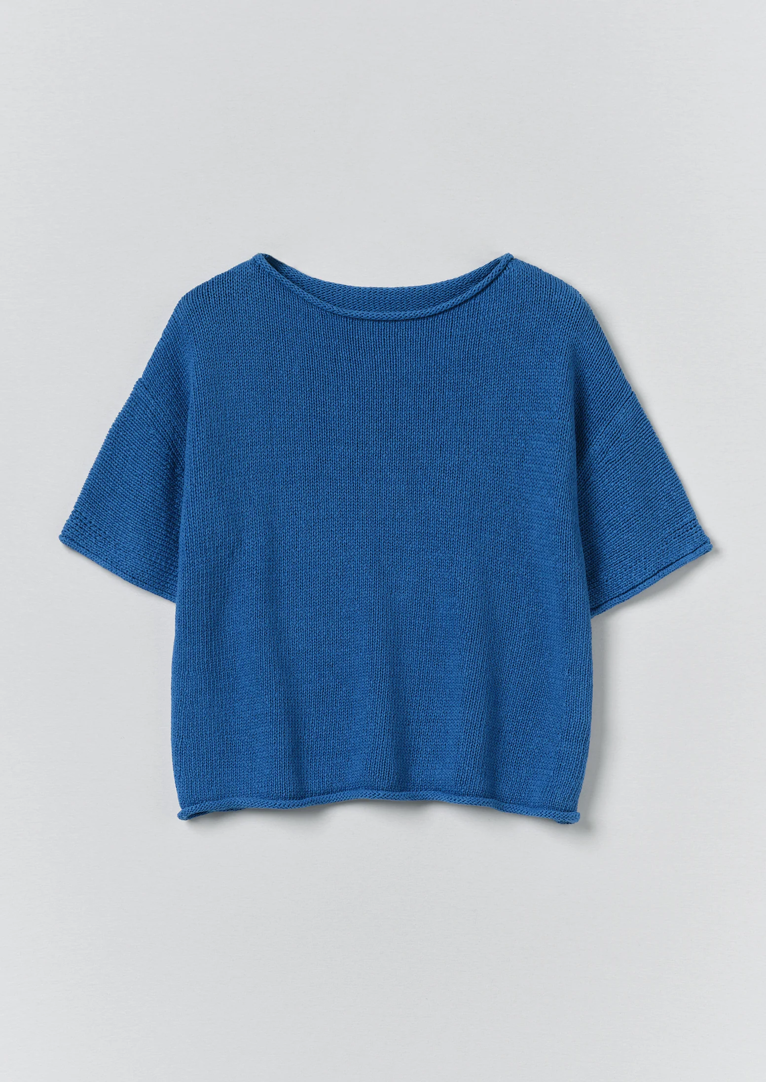 Knitted Cotton Linen Tee | Bluebird