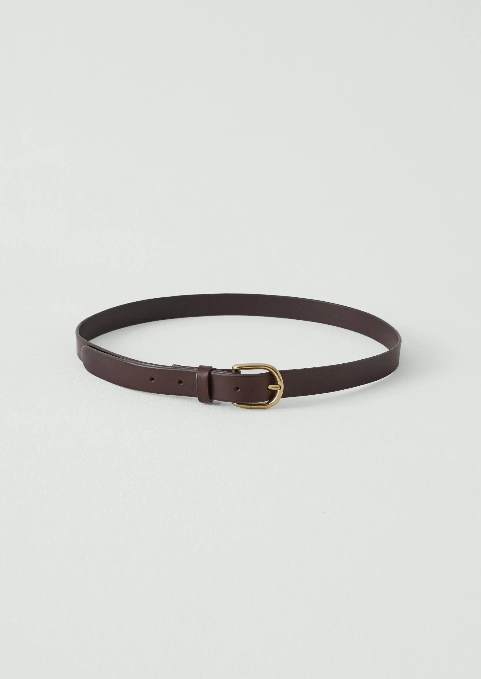 Laperruque Slim Leather Buckle Belt | Dark Brown