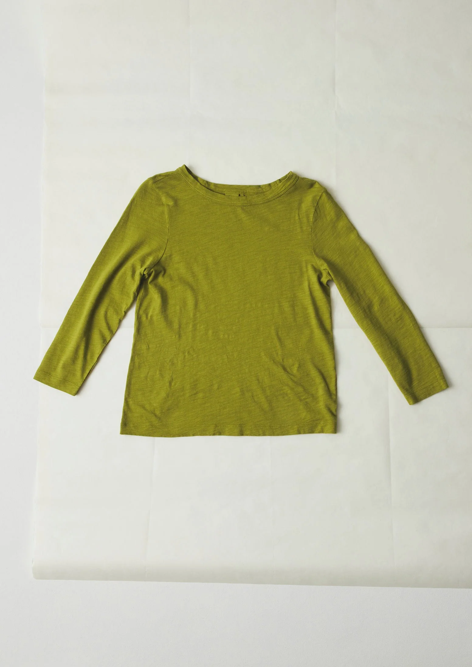 Lia Garment Dyed Boat Neck Tee | Pea Shoot